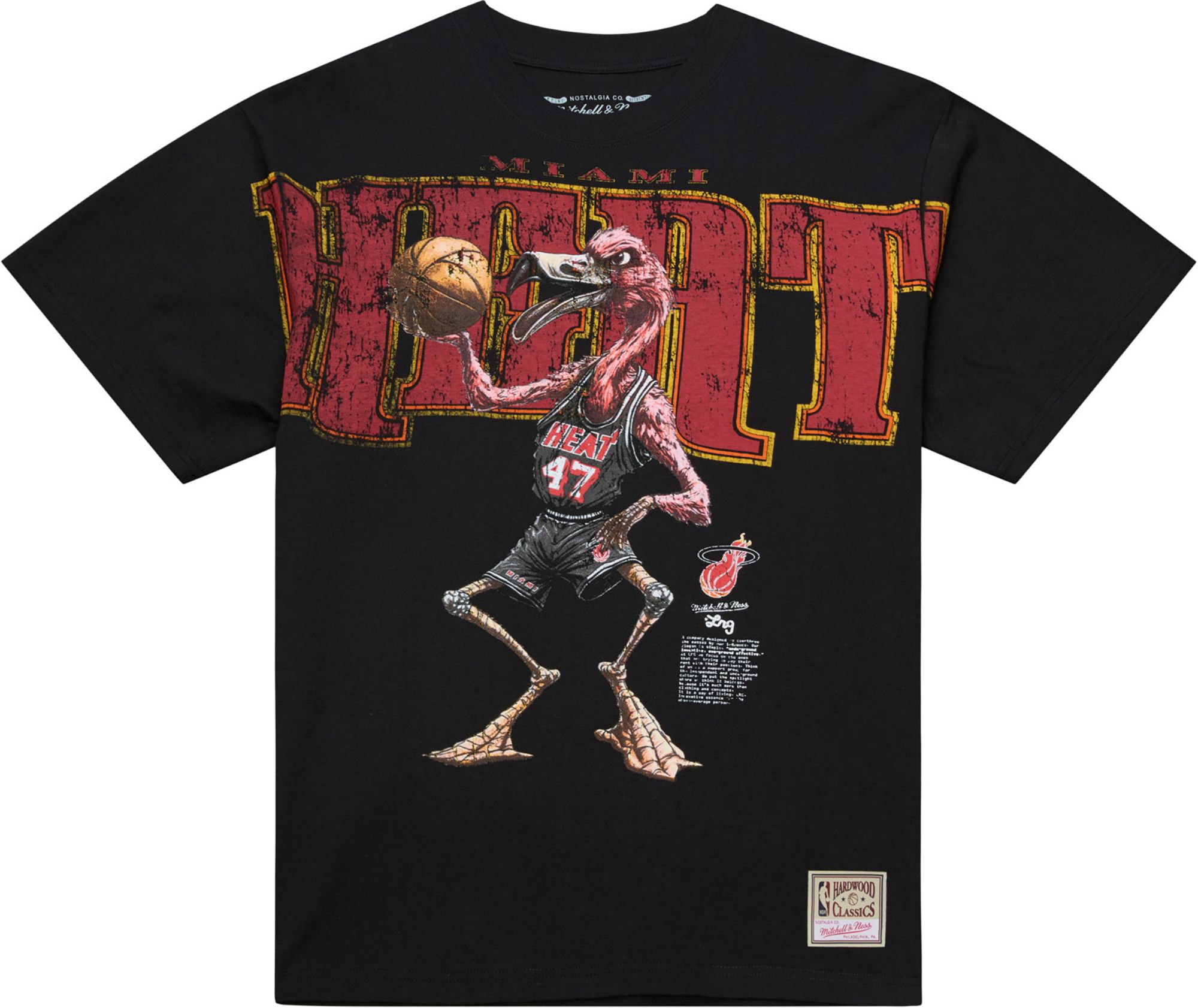 Mitchell & Ness Men's Miami Heat Black M&N x LRG T-Shirt product image