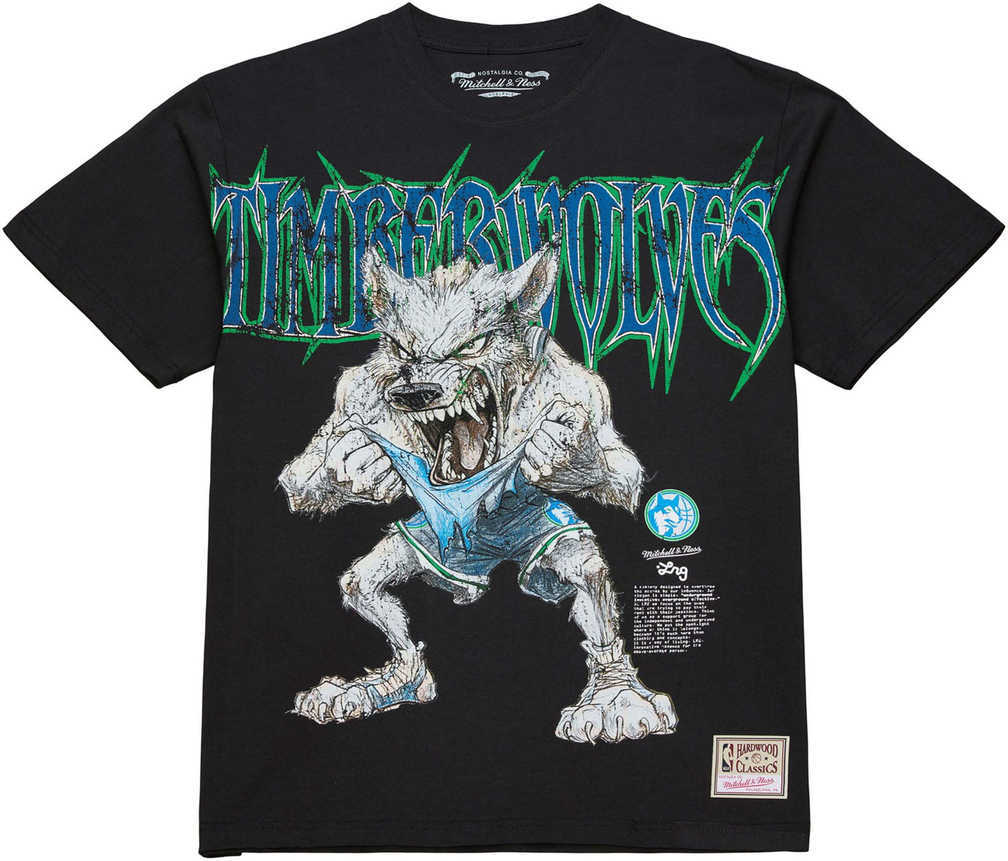Mitchell & Ness Men's Minnesota Timberwolves Black M&N x LRG T-Shirt product image