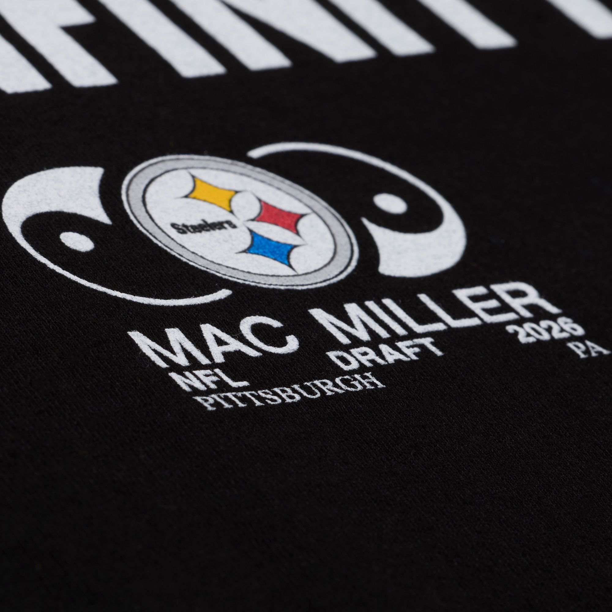 Mitchell & Ness Men's NFL Pittsburgh Steelers x Mac Miller Black Til Infinity T-Shirt product image