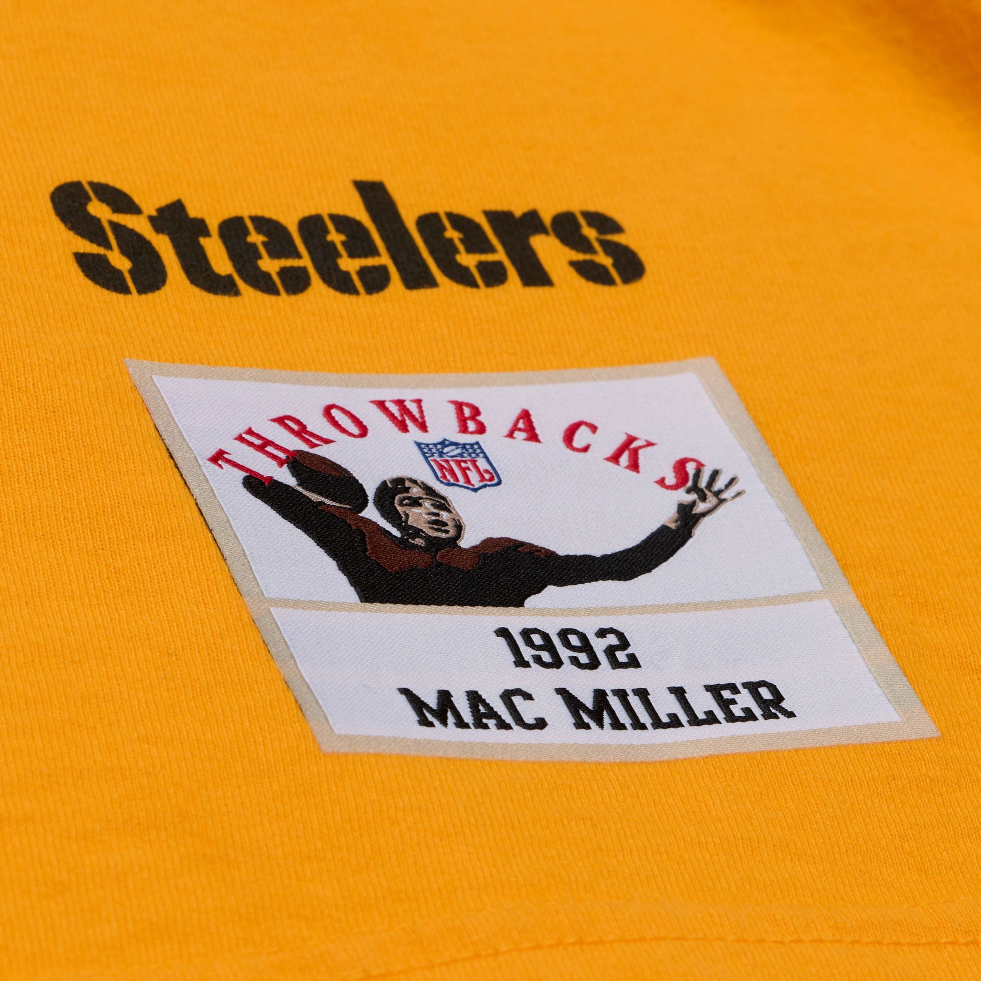 Mitchell & Ness Men's NFL Pittsburgh Steelers x Mac Miller Gold Slide T-Shirt product image