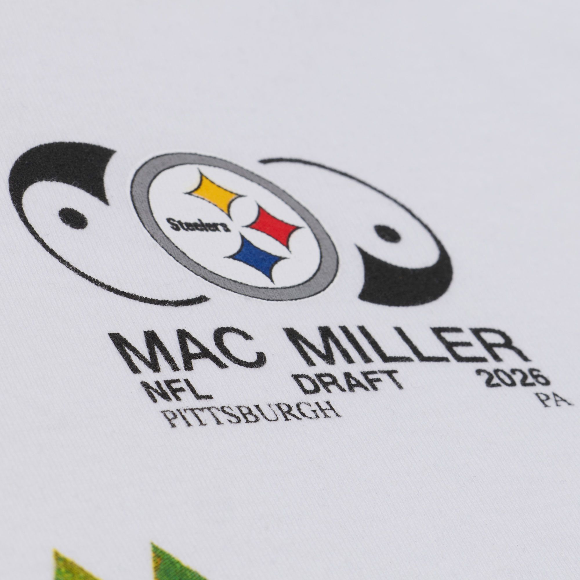 Mitchell & Ness Men's NFL Pittsburgh Steelers x Mac Miller White Slide T-Shirt product image