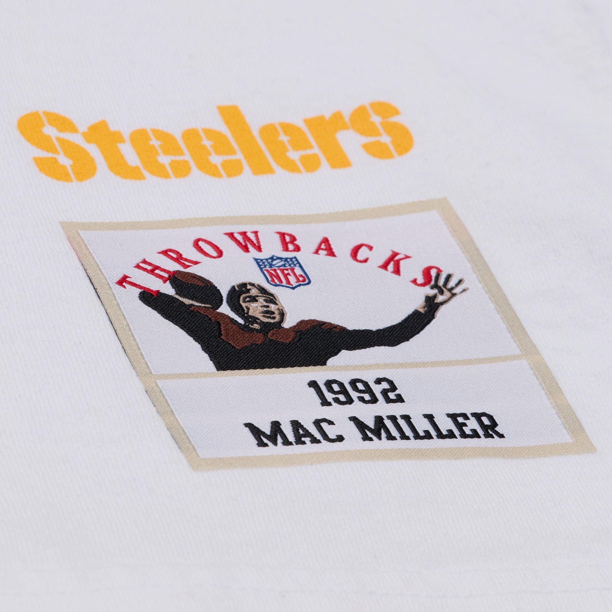 Mitchell & Ness Men's NFL Pittsburgh Steelers x Mac Miller White Slide T-Shirt product image