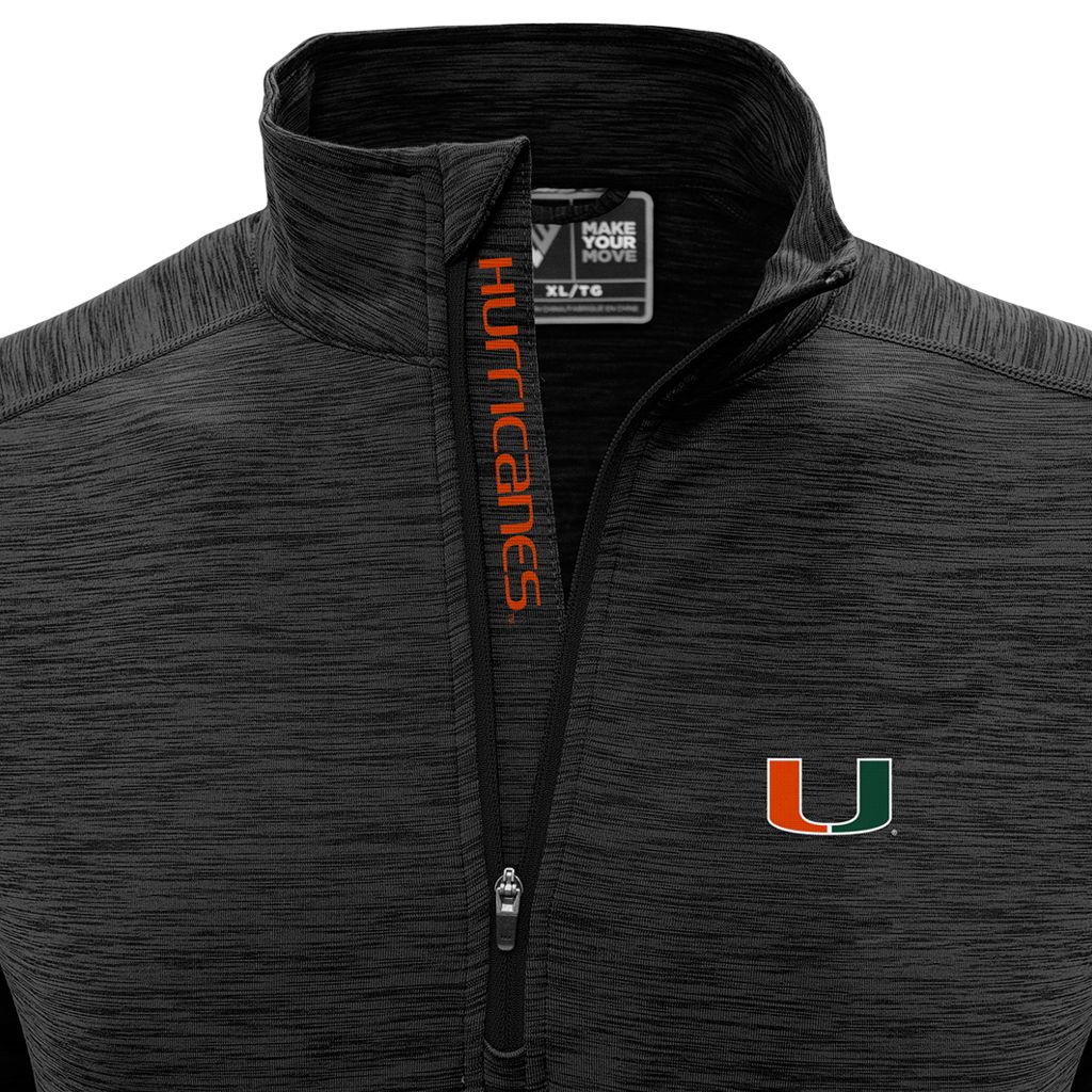 Levelwear Men's Miami Hurricanes Grey Armour Quarter-Zip Pullover Shirt product image