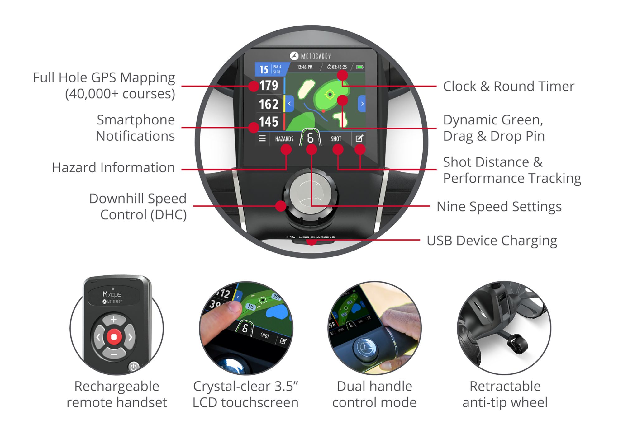 MotoCaddy 2025 M7 GPS REMOTE Electric Caddy product image