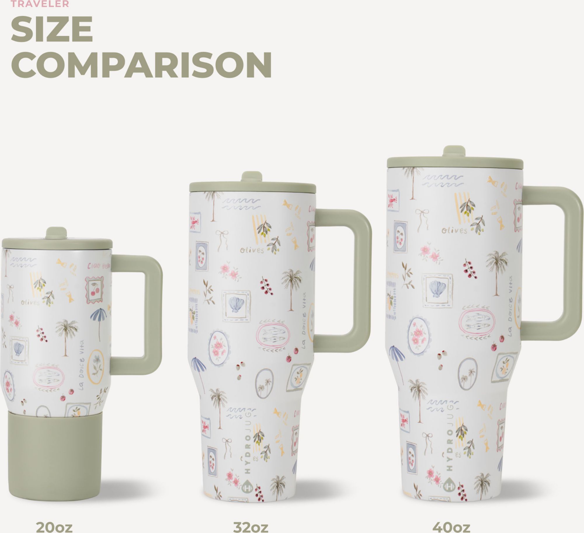 HYDROJUG 20 oz. Traveler Tumbler - Ciao Bella product image