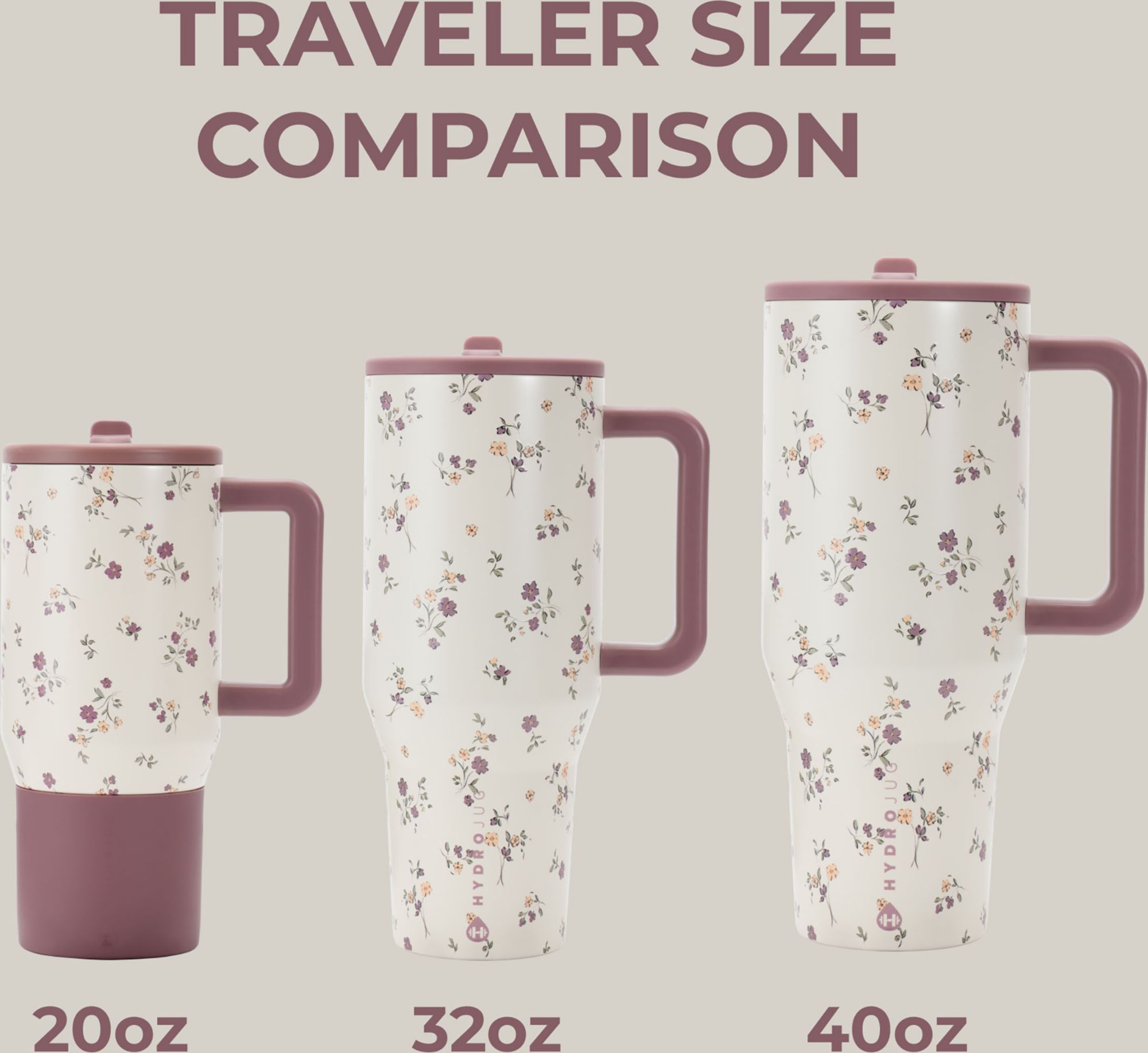 HYDROJUG 20 oz. Traveler Tumbler with Premium Finish - Flora product image