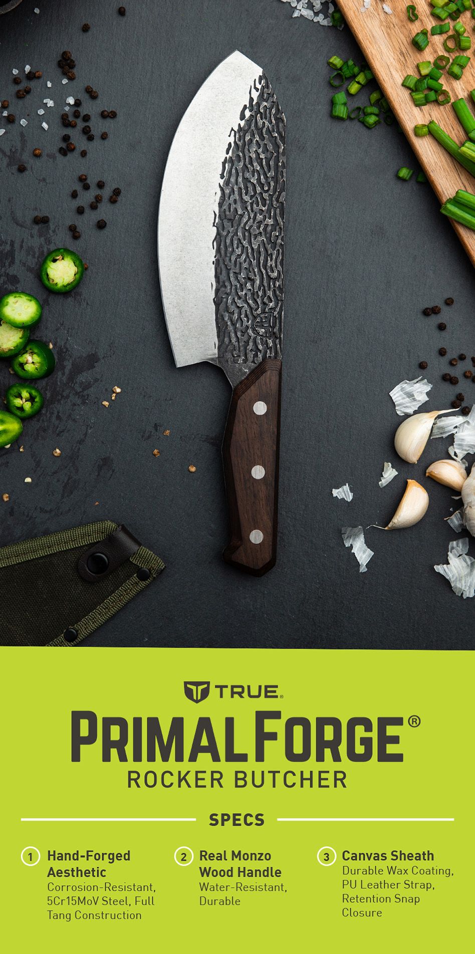 TRUE PrimalForge Rocker Butcher Knife product image