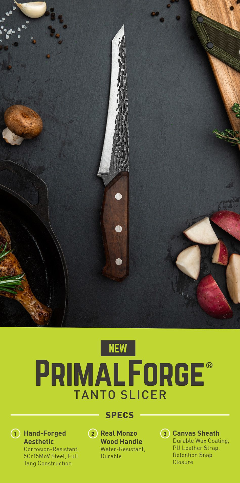 TRUE PrimalForge Tanto Slicer Knife product image