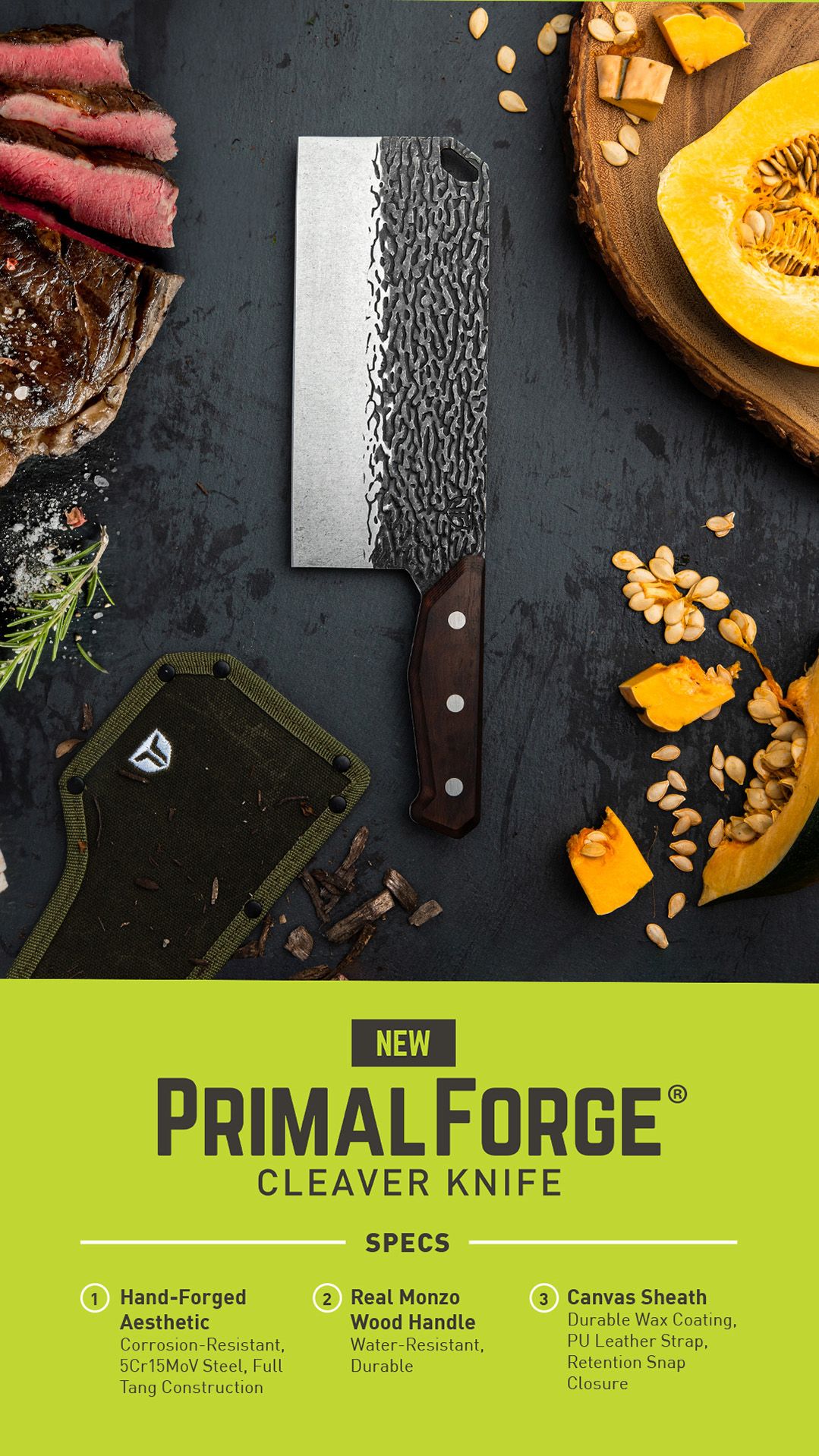 TRUE PrimalForge Cleaver Knife product image