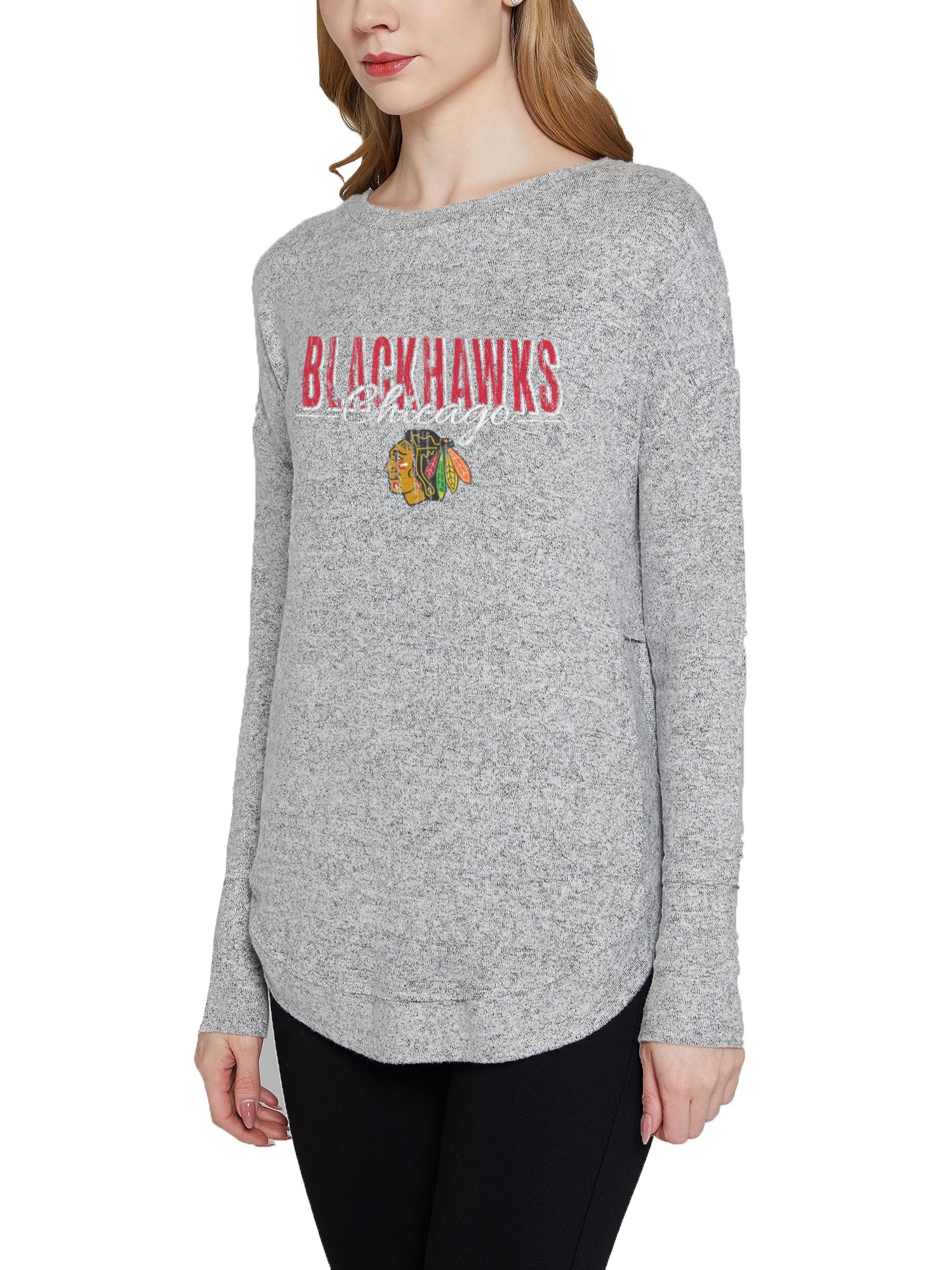 Concepts Sports Women's Chicago Blackhawks Grey Venture Long Sleeve T-Shirt product image