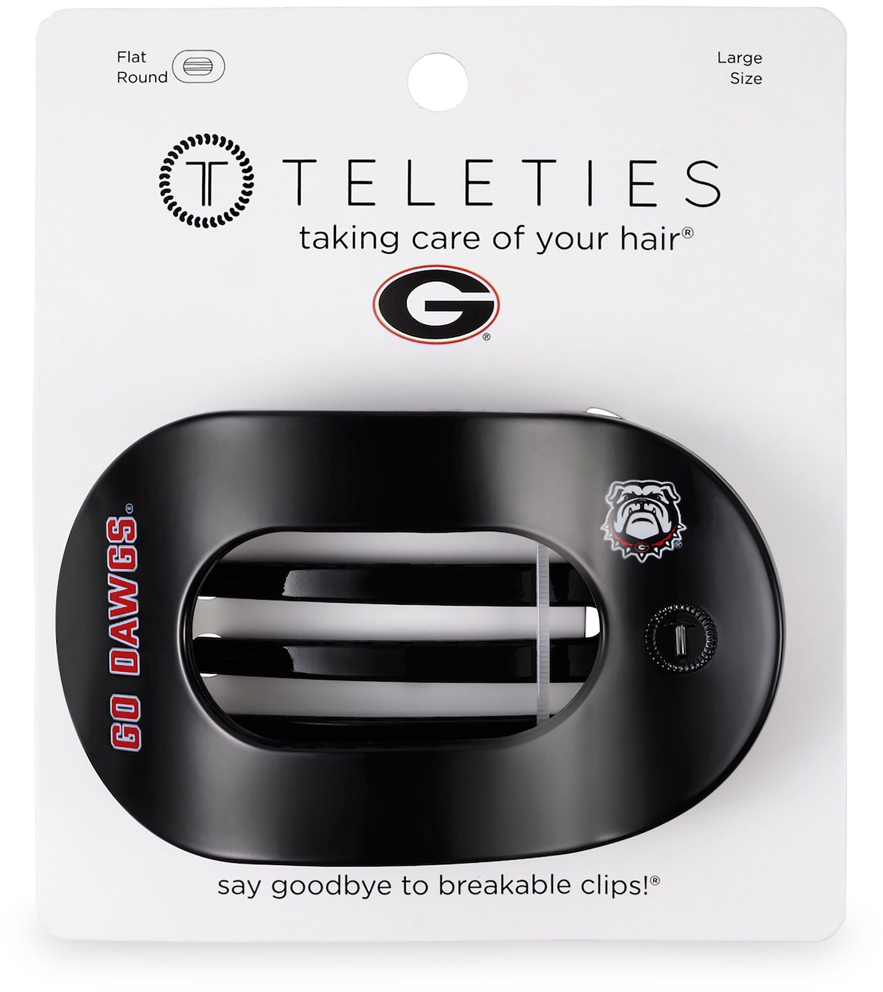 Teleties Women's Georgia Bulldogs Black Large Flat Clip product image