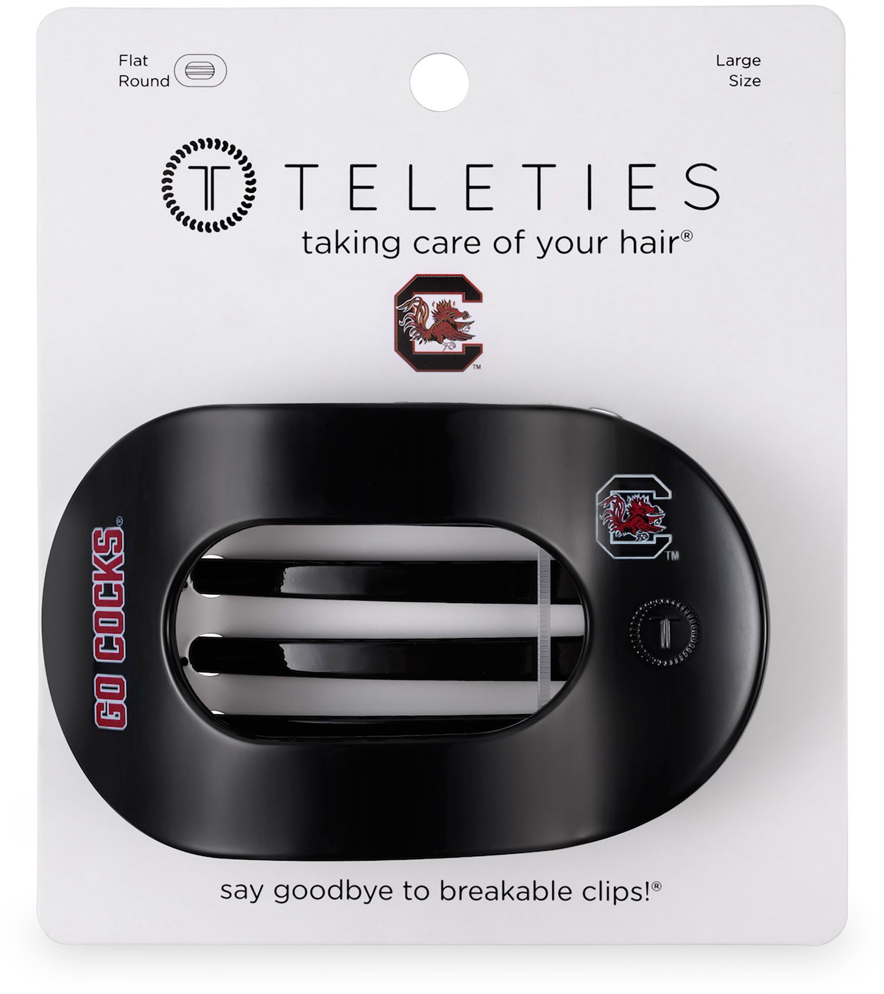 Teleties Women's South Carolina Gamecocks Black Large Flat Clip product image