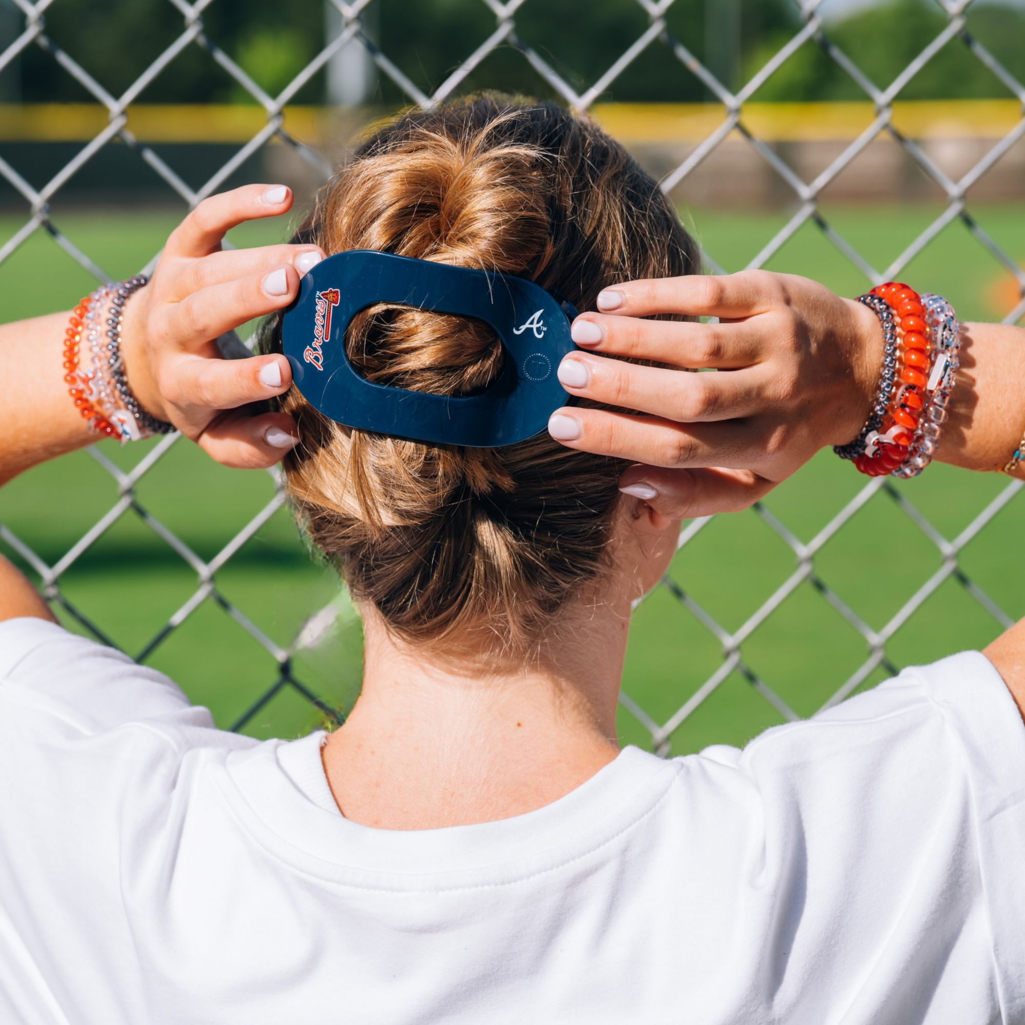 Teleties Atlanta Braves Large Flat Hair Clip product image