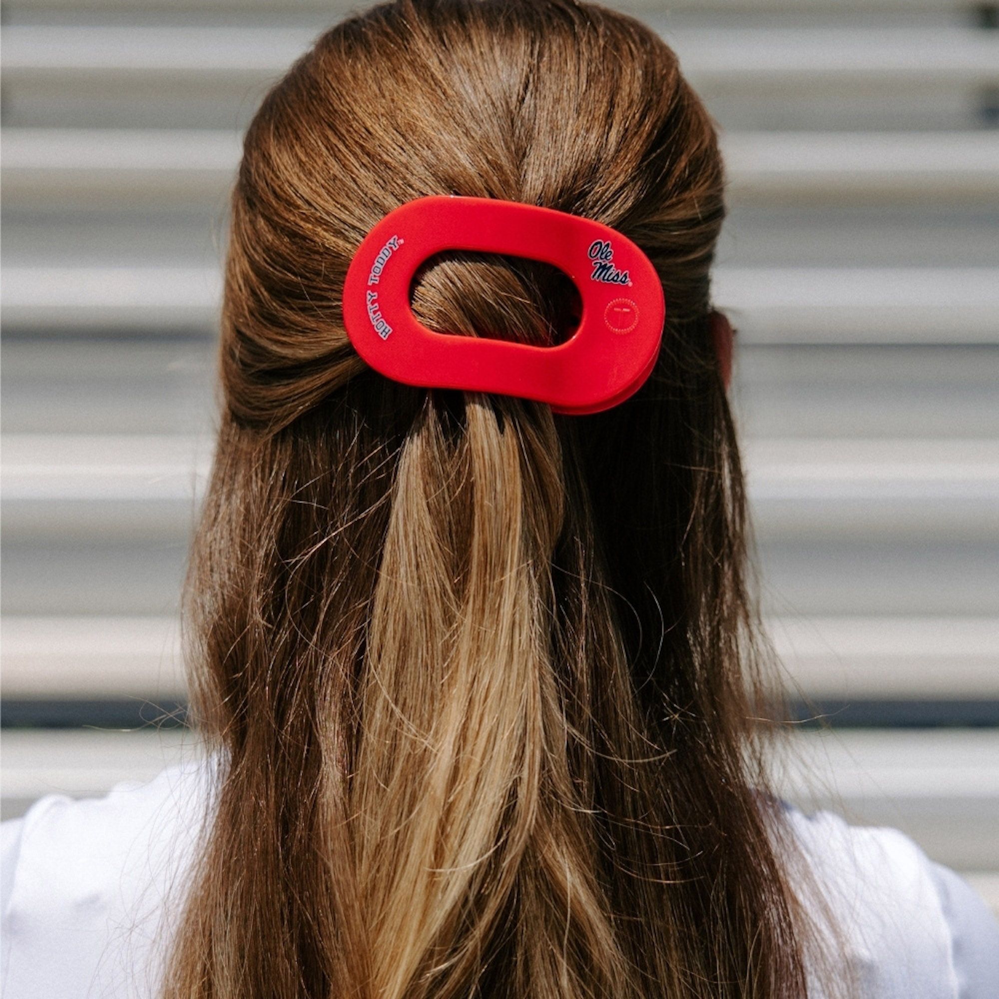 Teleties Women's Mississippi College Choctaws Red Medium Flat Clip product image