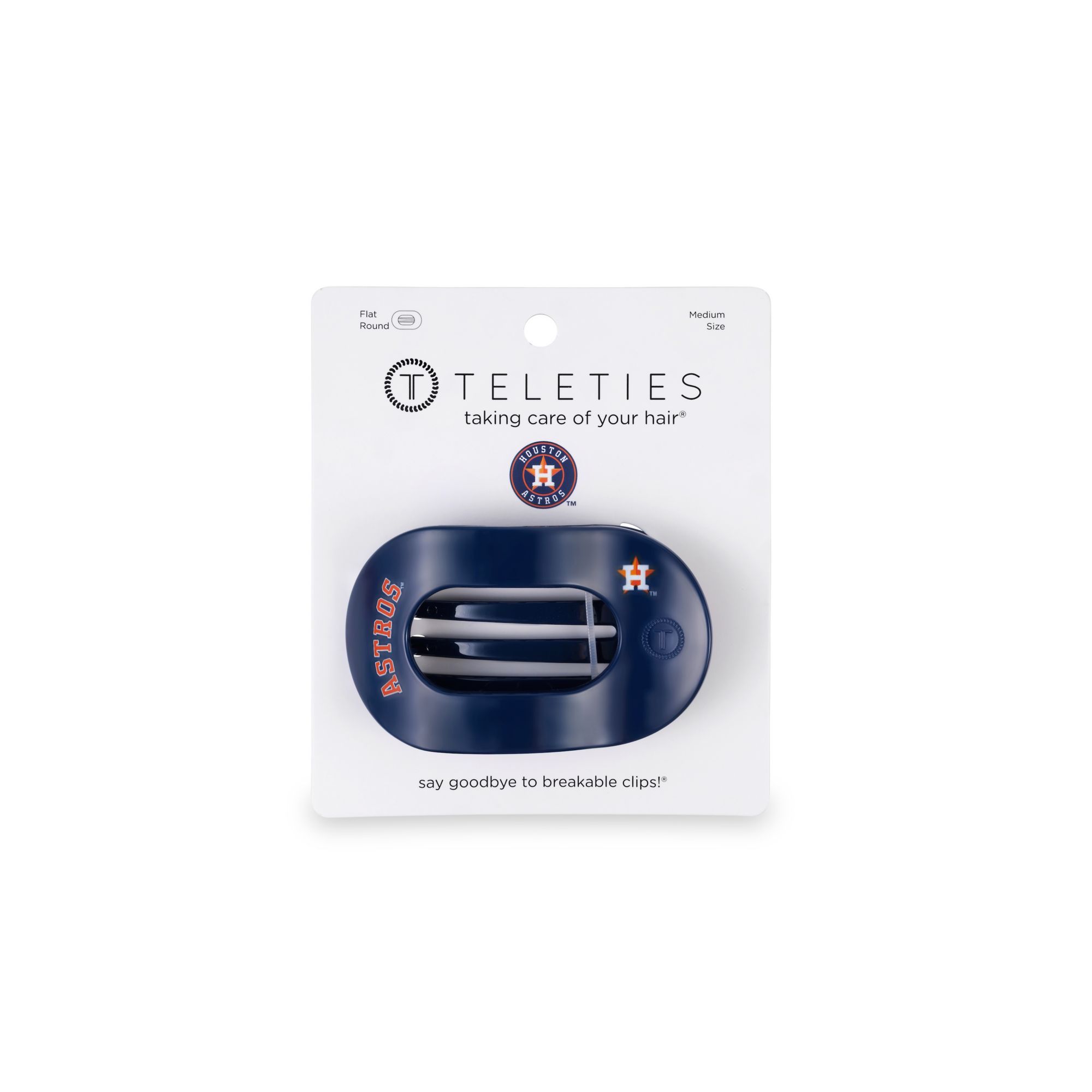 Teleties Houston Astros Medium Flat Hair Clip product image