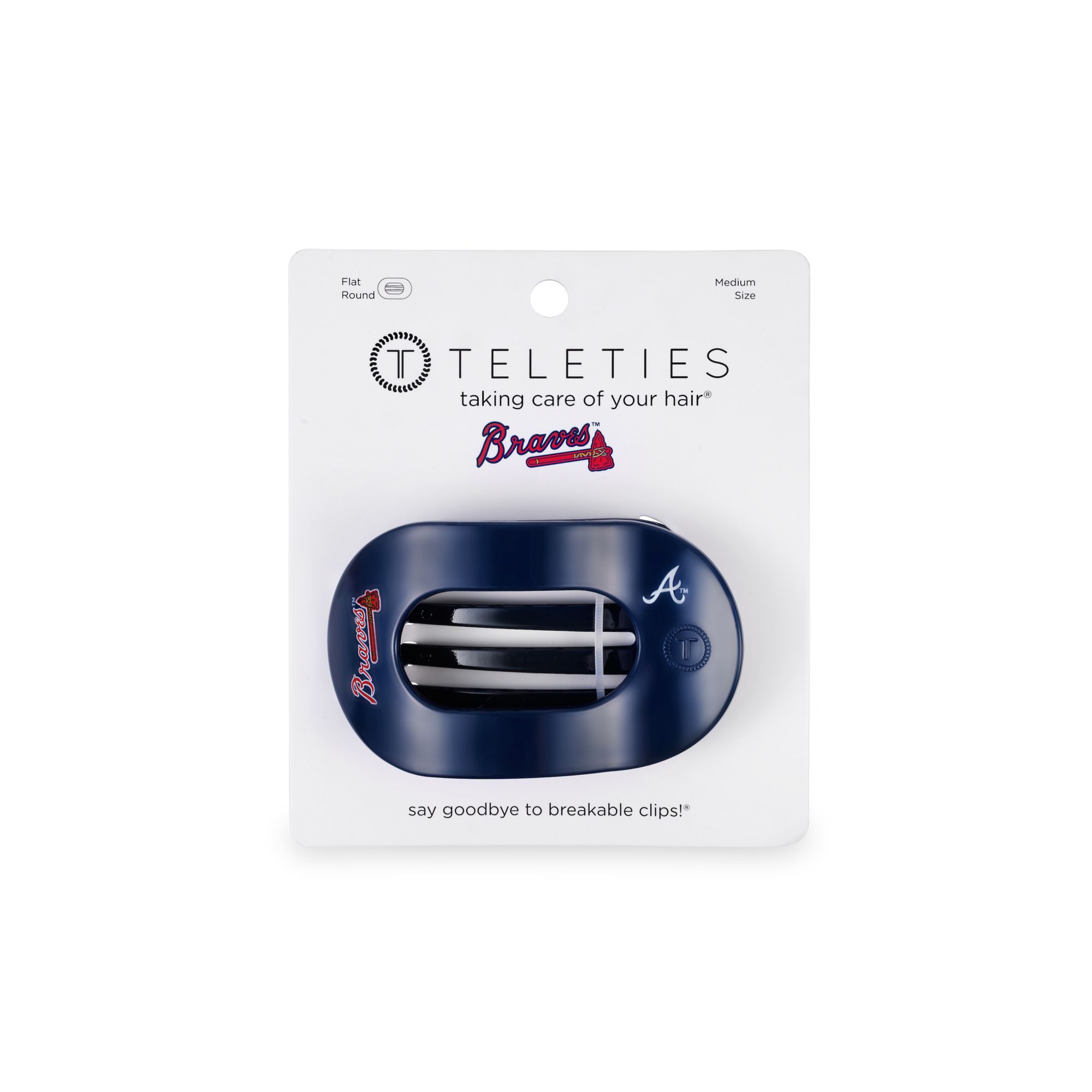 Teleties Atlanta Braves Medium Flat Hair Clip product image
