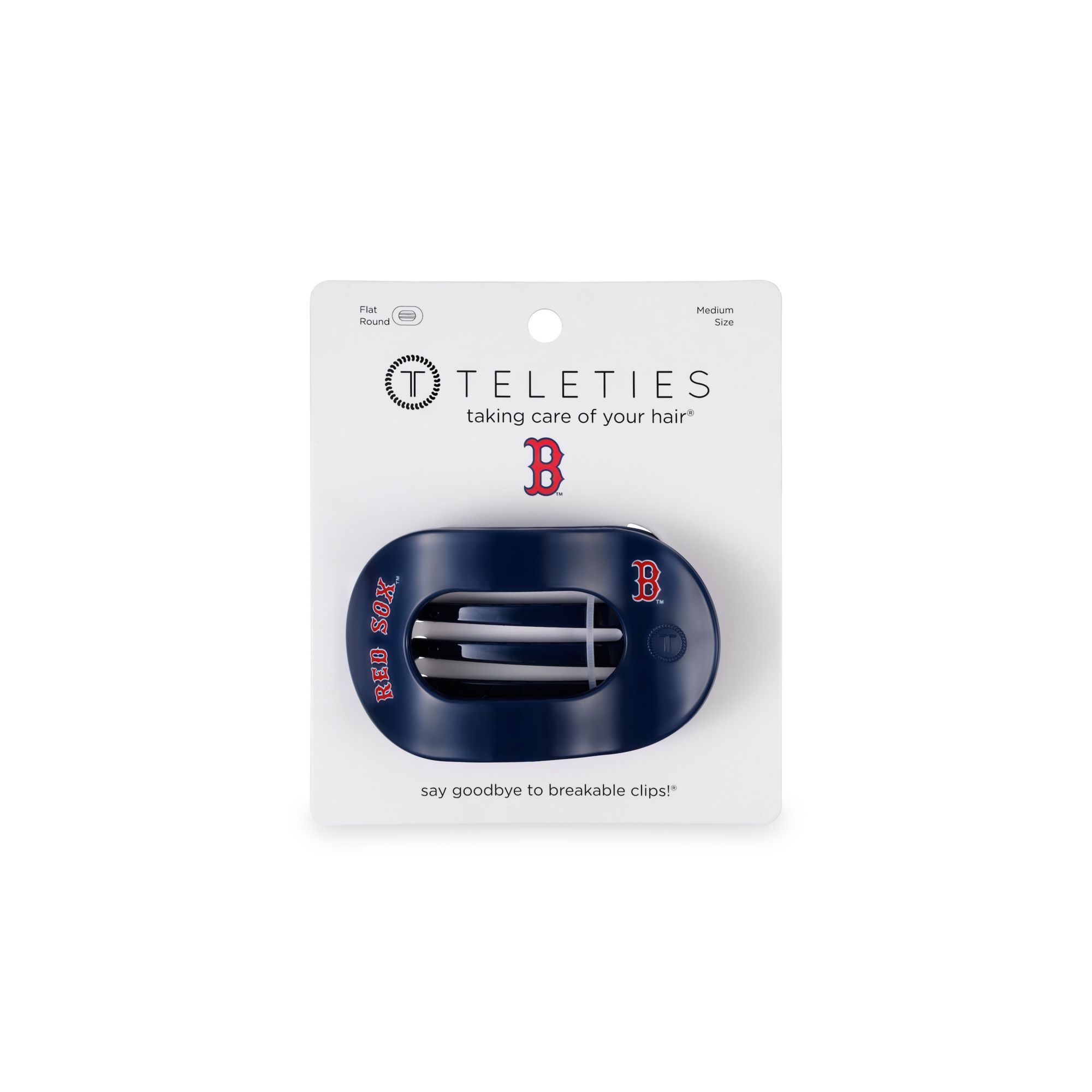 Teleties Boston Red Sox Medium Flat Hair Clip product image