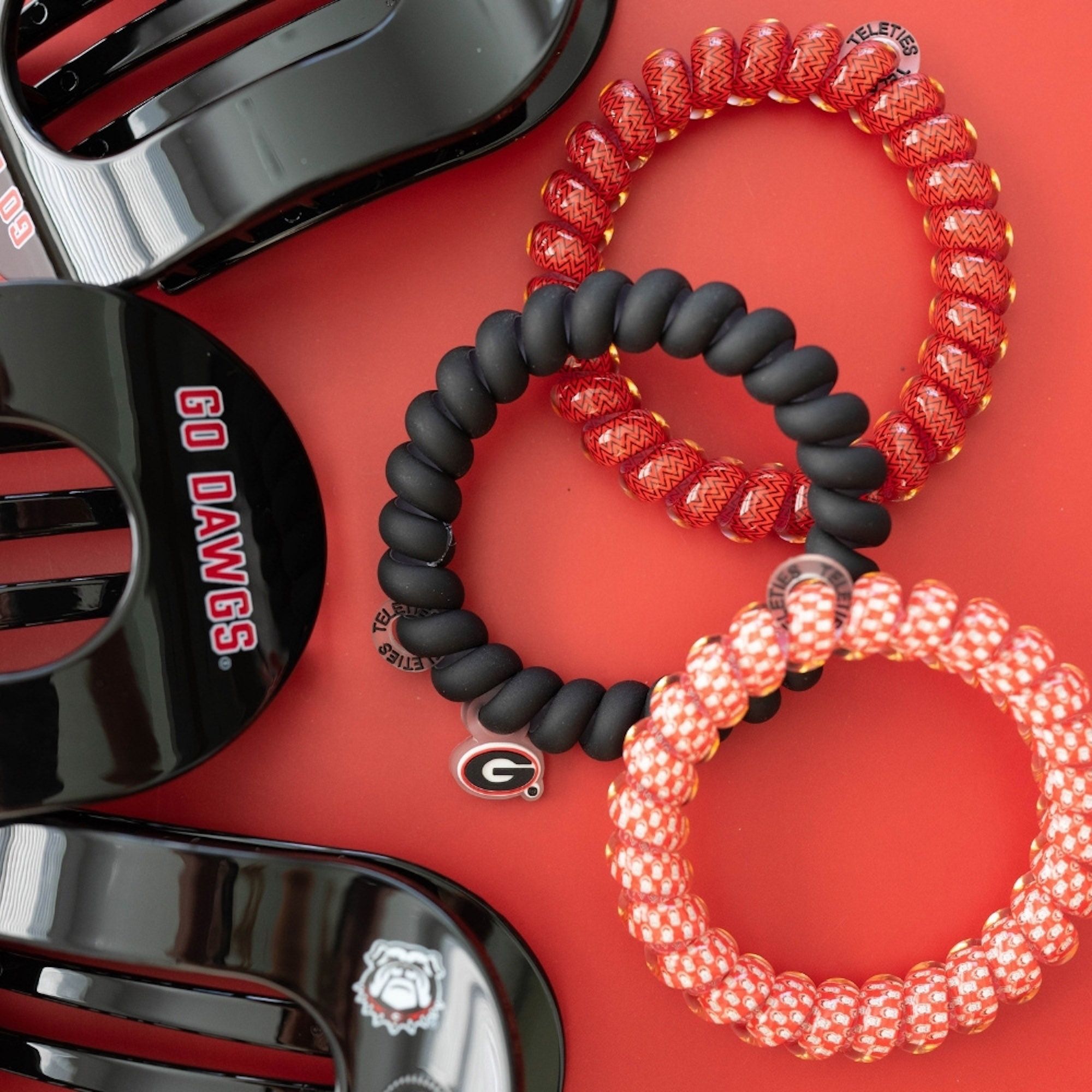 Teleties Women's Georgia Bulldogs Red Large Hair Ties product image