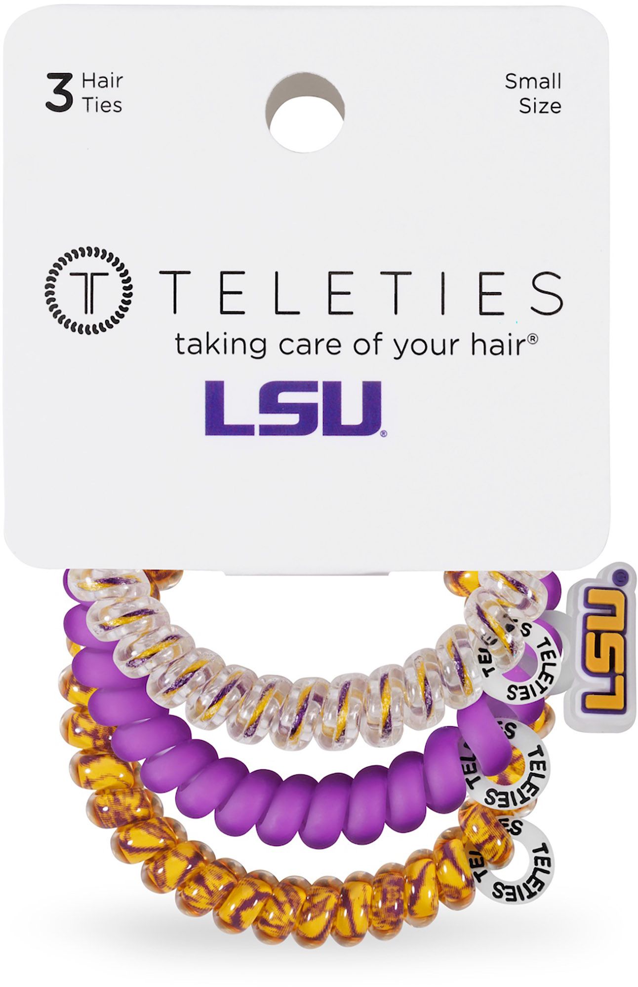 Teleties Women's LSU Tigers Purple Small Hair Ties product image