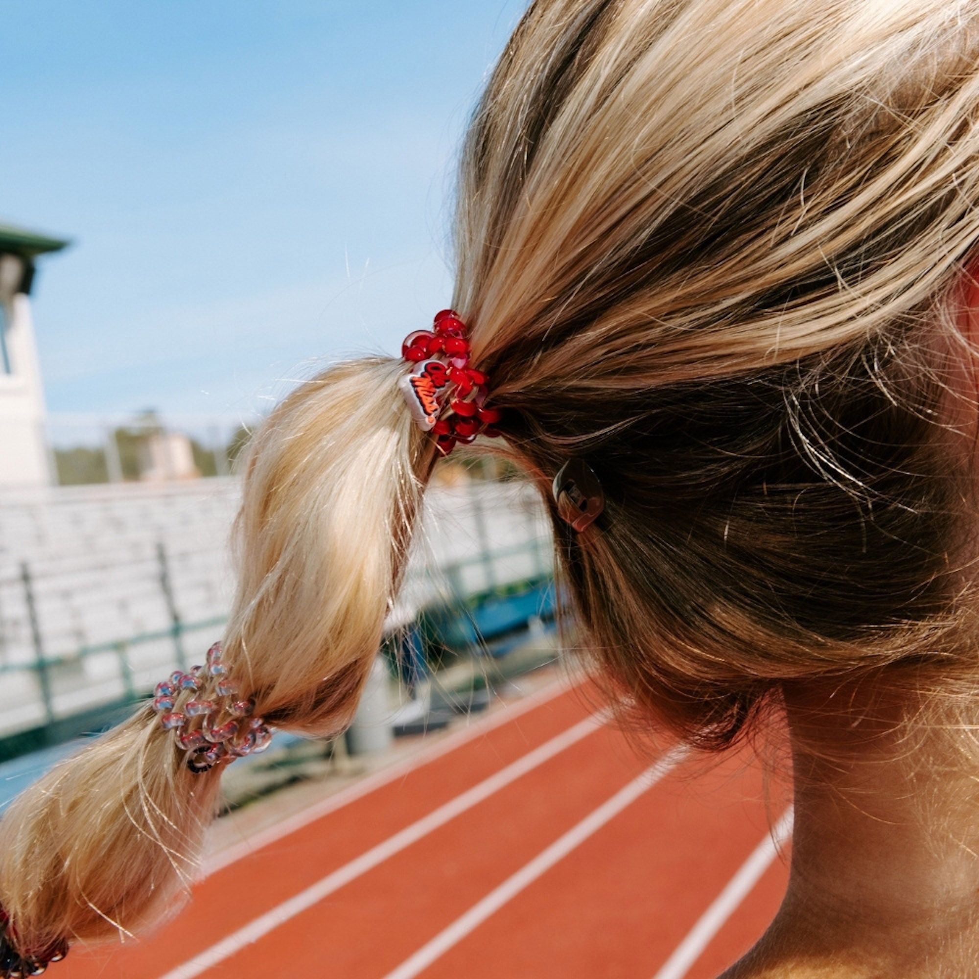 Teleties Women's Mississippi College Choctaws Red Small Hair Ties product image