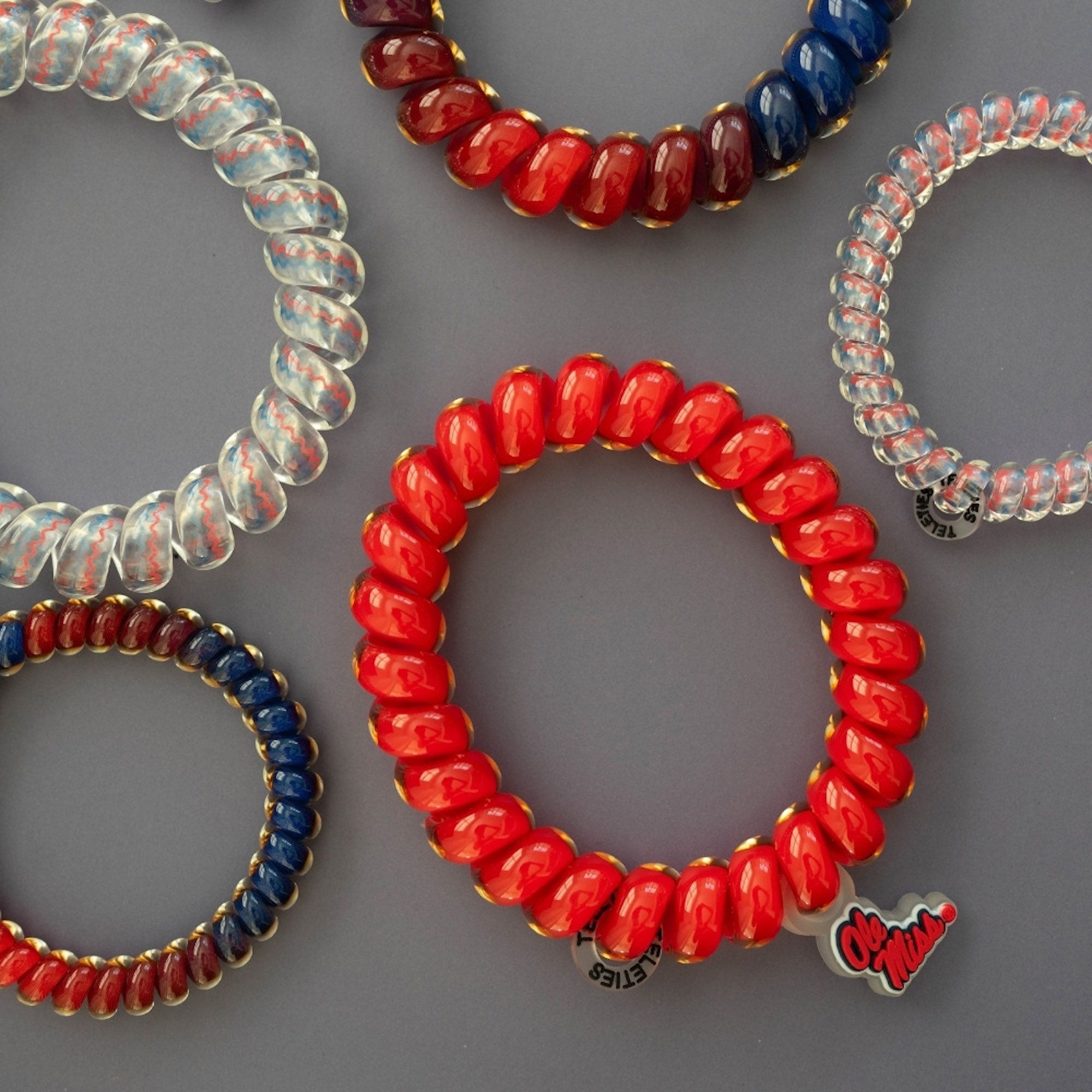 Teleties Women's Mississippi College Choctaws Red Small Hair Ties product image