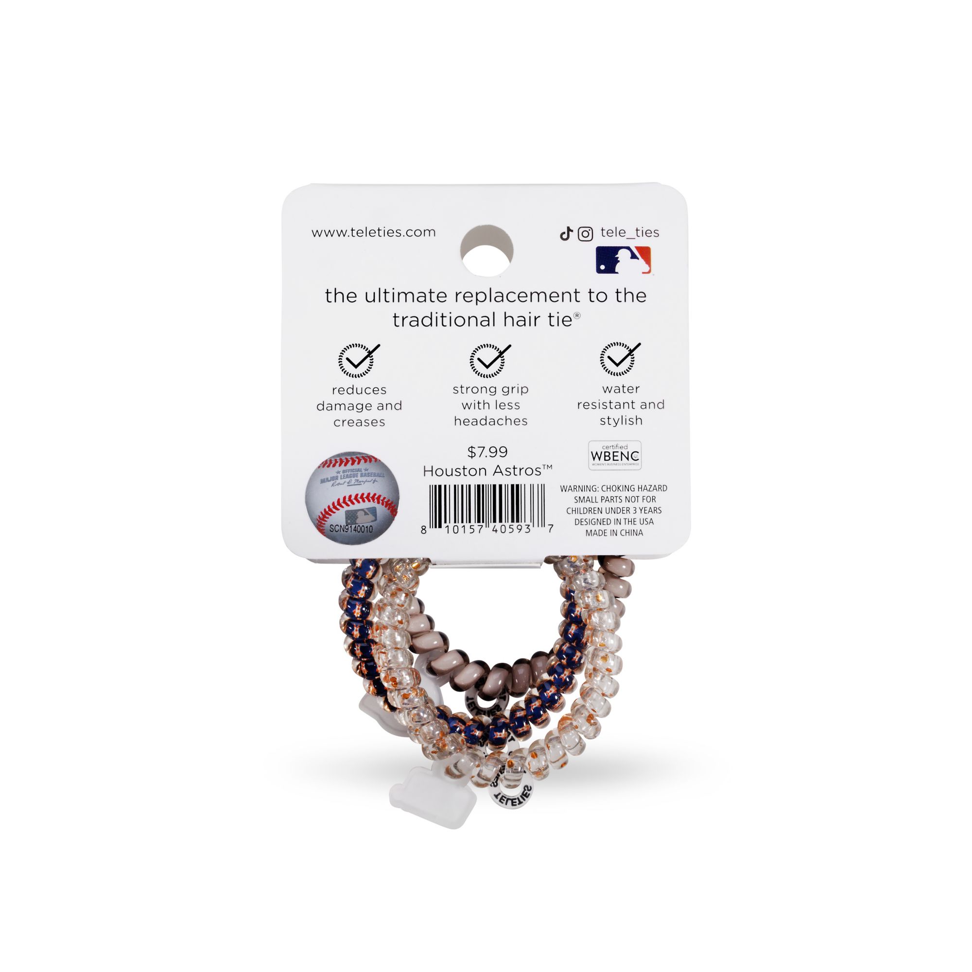 Teleties Houston Astros Small Hair Ties product image
