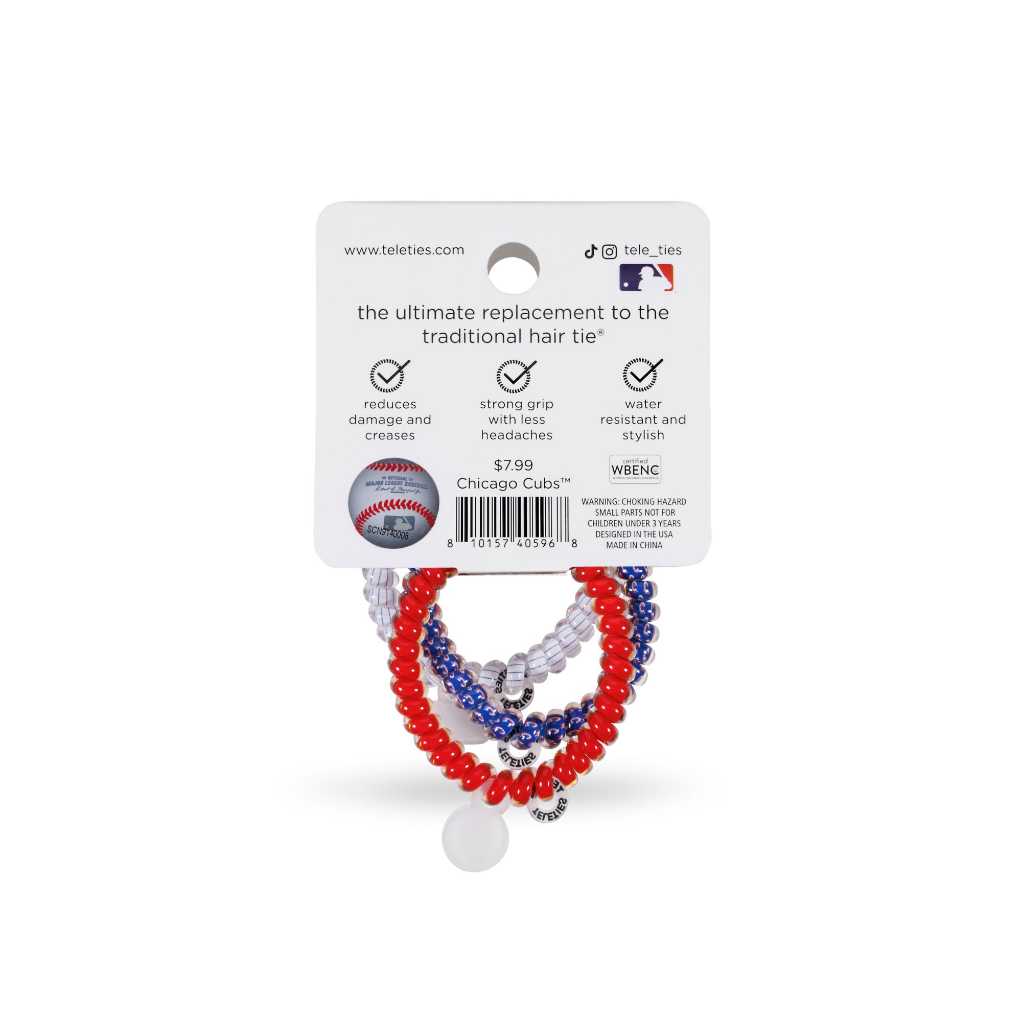 Teleties Chicago Cubs Small Hair Ties product image