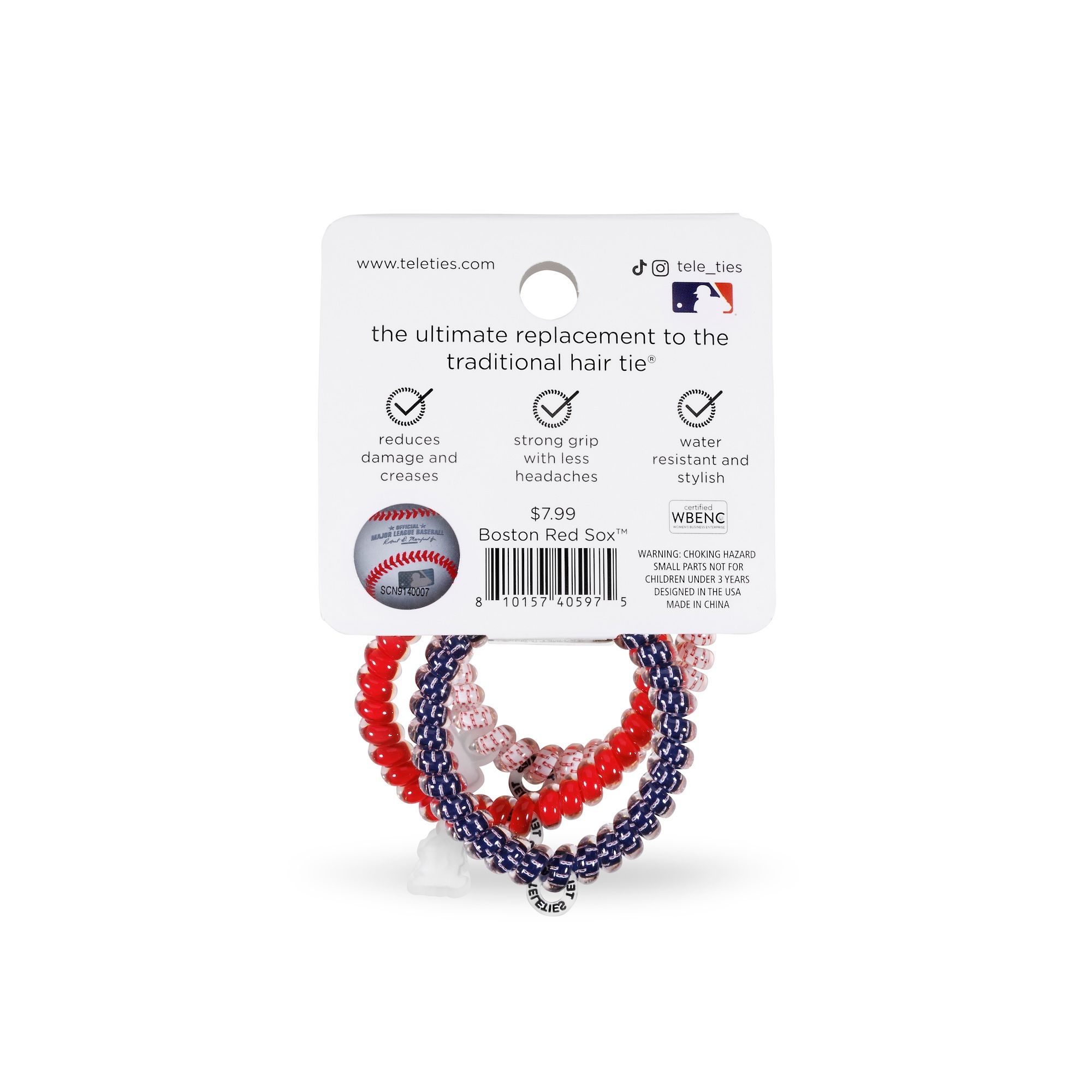 Teleties Boston Red Sox Small Hair Ties product image