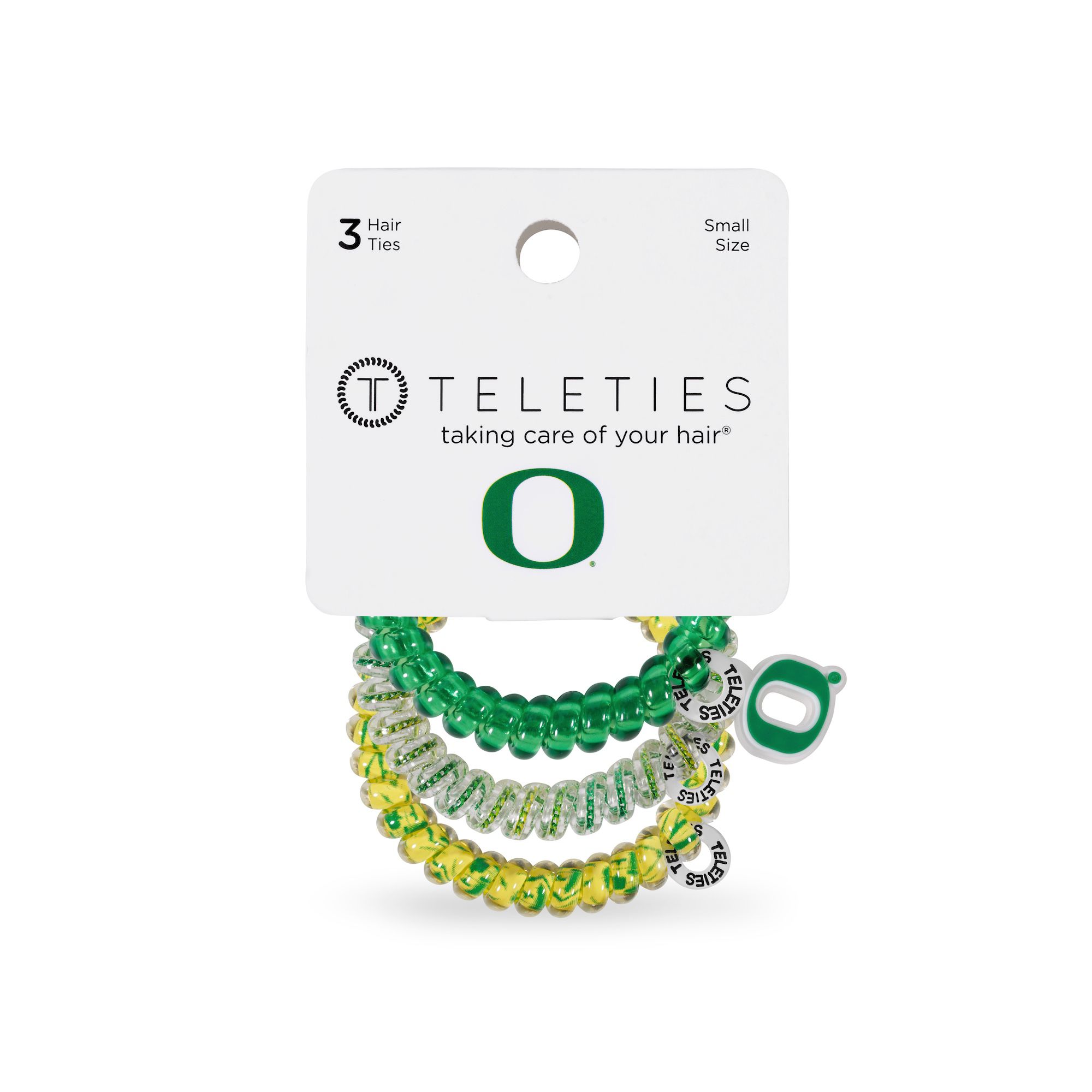 Teleties Women's Oregon Ducks Green Small Hair Ties product image