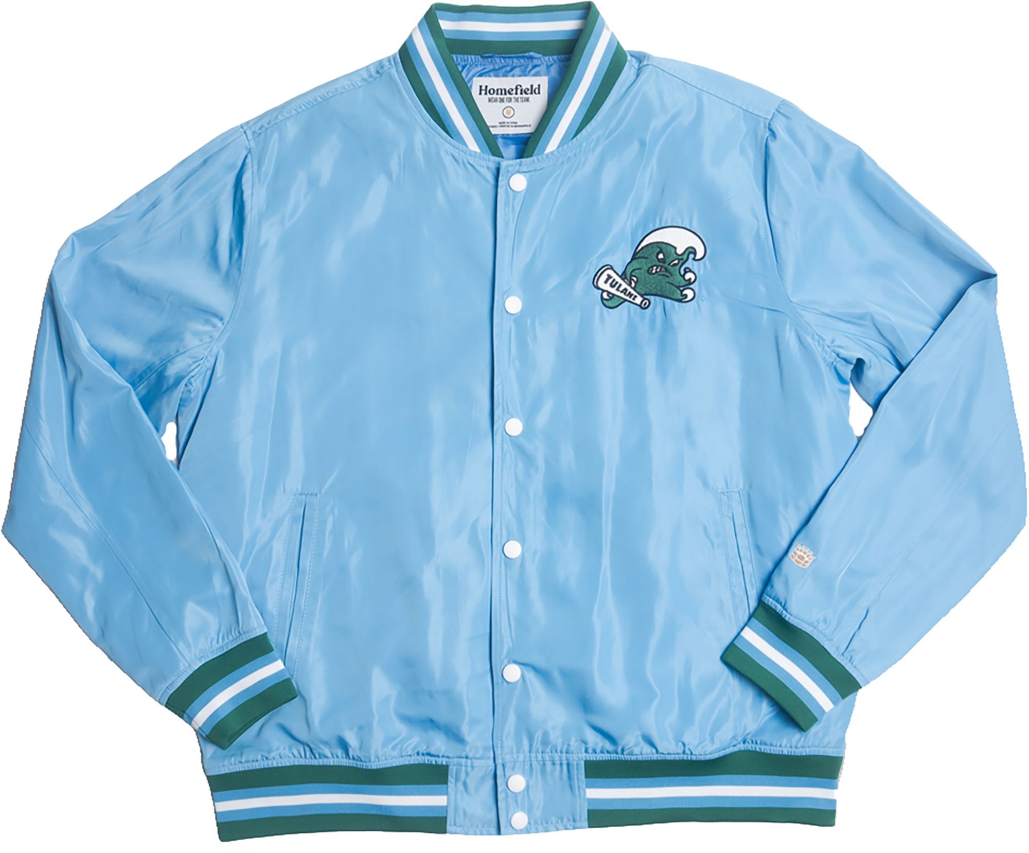 Homefield Men's Tulane Green Wave Blue Bomber Jacket product image