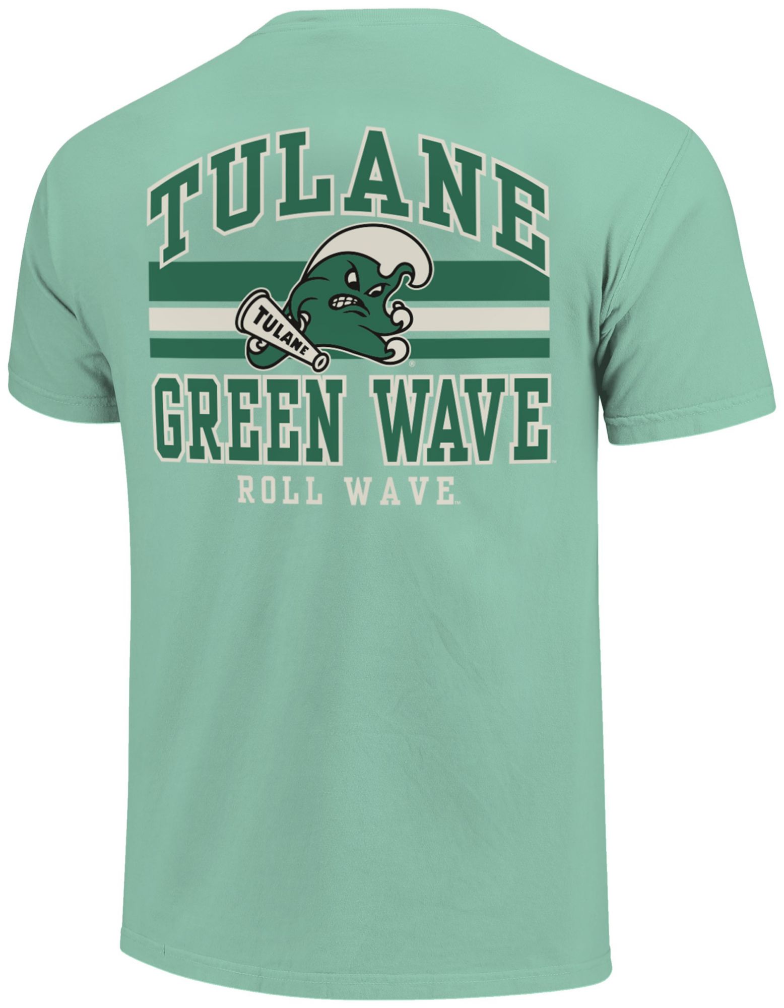 Image One Men's Tulane Green Wave Chalky Mint Mascot Arched Short Sleeve T-Shirt product image