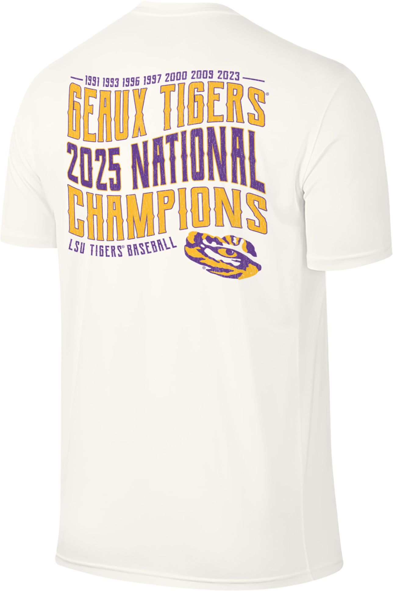 Retro Brand Adult 2025 Men's College World Series Champions LSU Tigers Multi-Champs T-Shirt product image