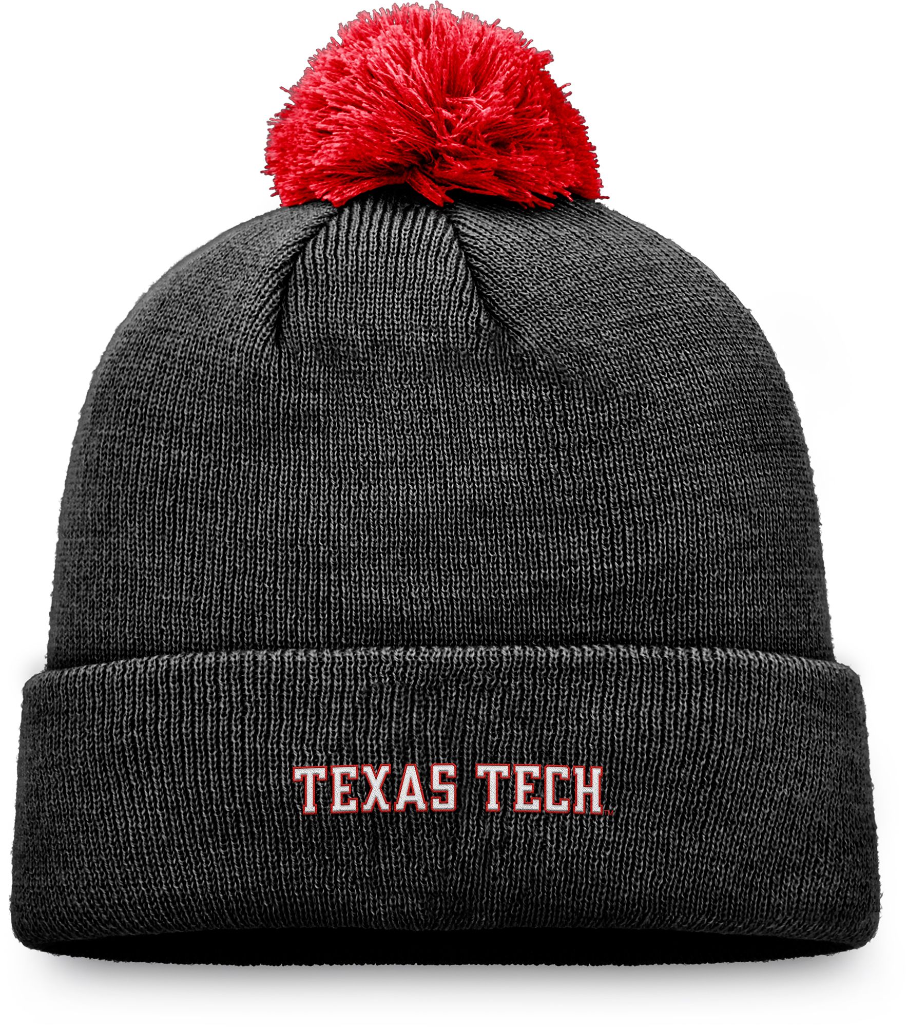 Top of the World Men's Texas Tech Red Raiders Black Pom Knit Beanie