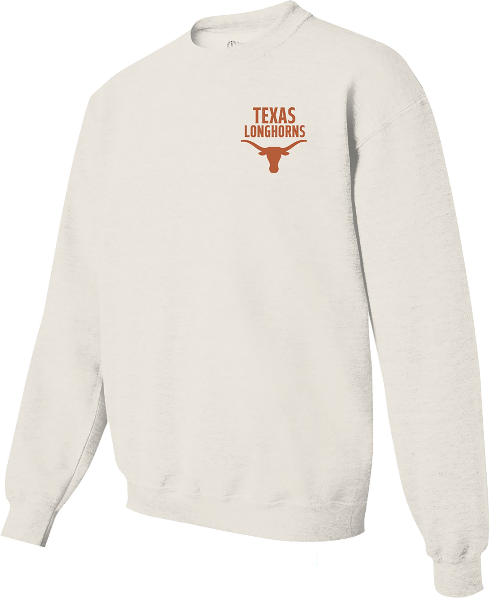 Image One Men's Texas Longhorns White Mascot Crew Neck Sweatshirt product image