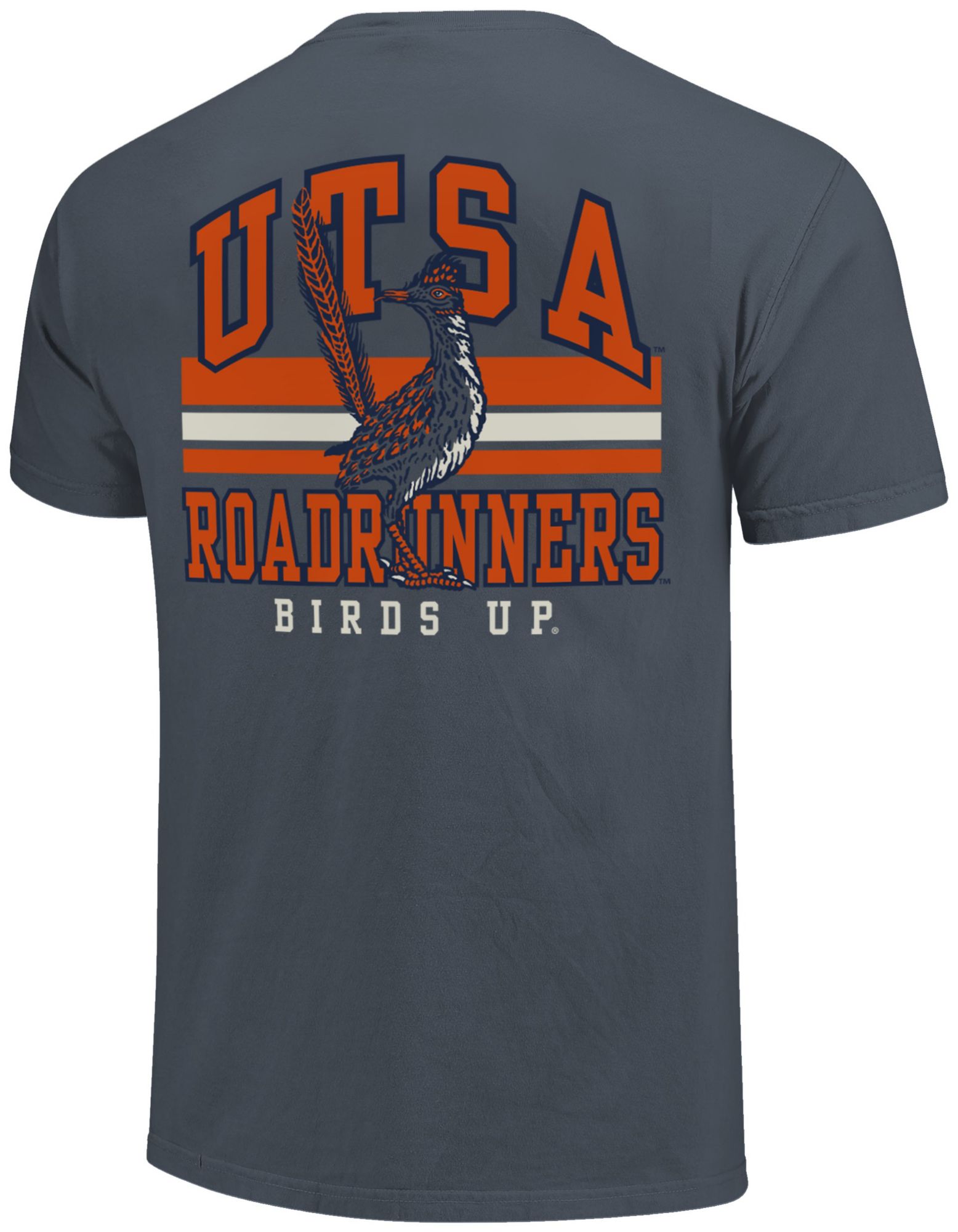Image One Men's UT San Antonio Roadrunners Denim Mascot Arched Short Sleeve T-Shirt product image