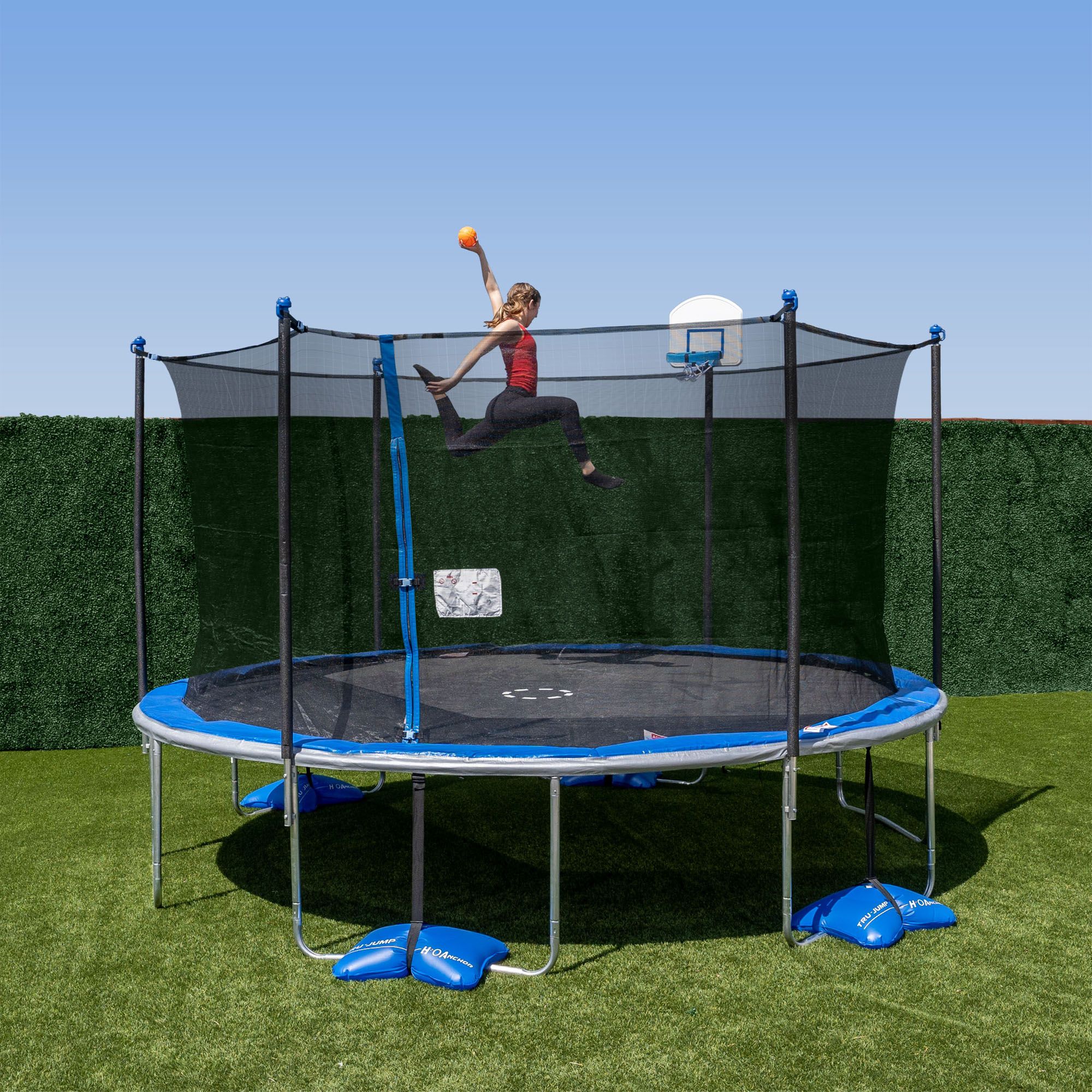 Tru-Jump 14 Foot Trampoline with AirDunk Basketball System product image