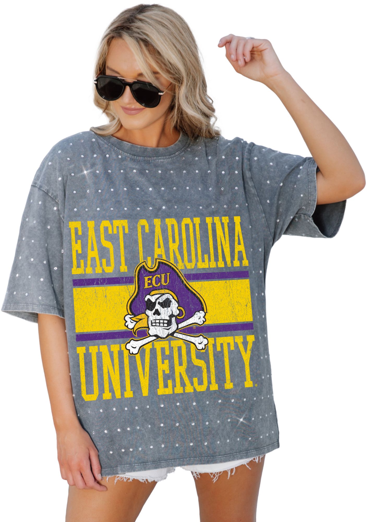 Gameday Couture Women's East Carolina Pirates Grey Rhinestone T-Shirt product image