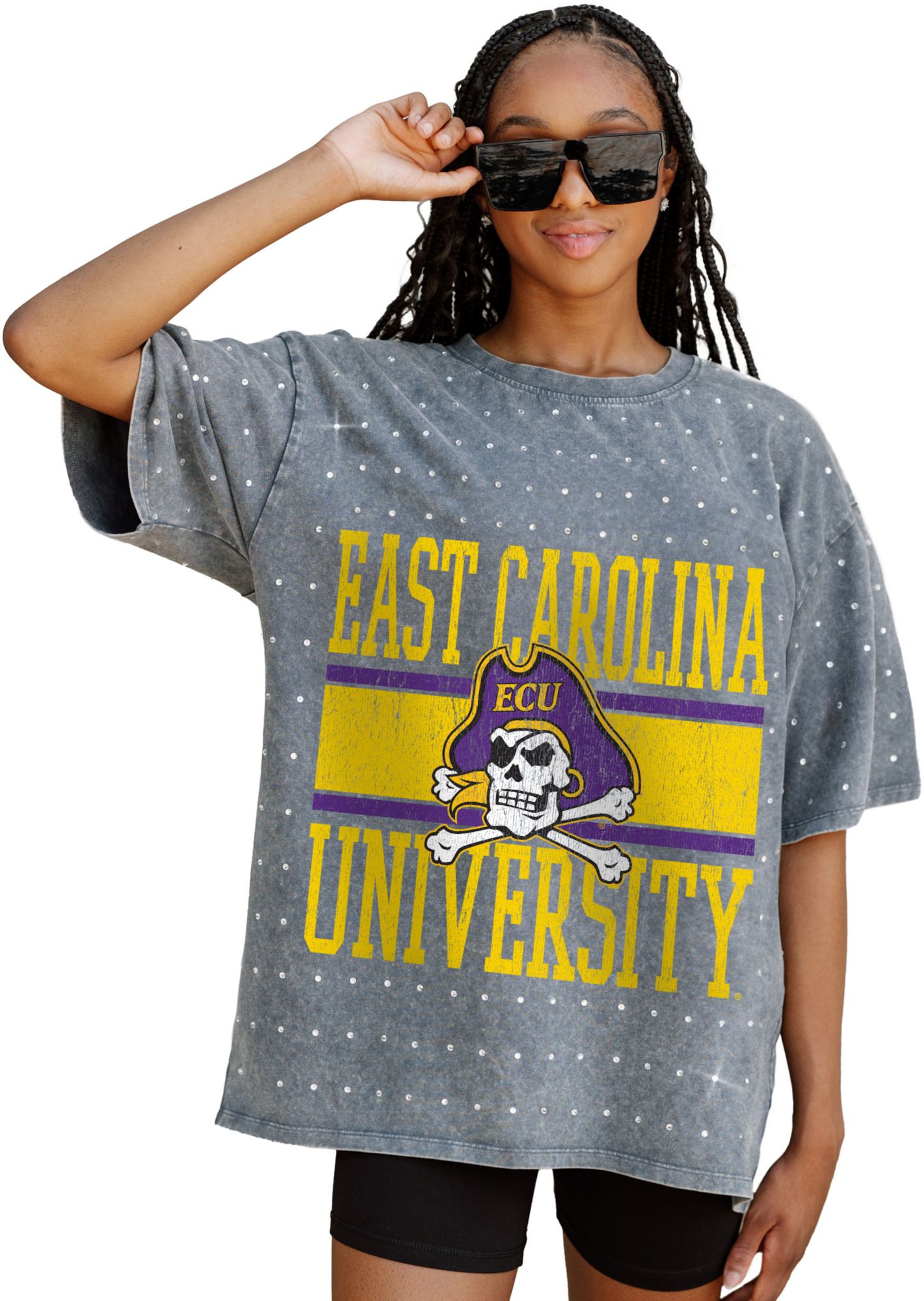 Gameday Couture Women's East Carolina Pirates Grey Rhinestone T-Shirt product image