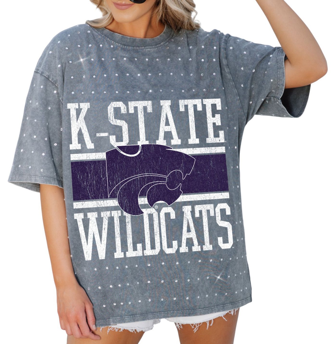 Gameday Couture Women's Kansas State Wildcats Grey Rhinestone T-Shirt product image