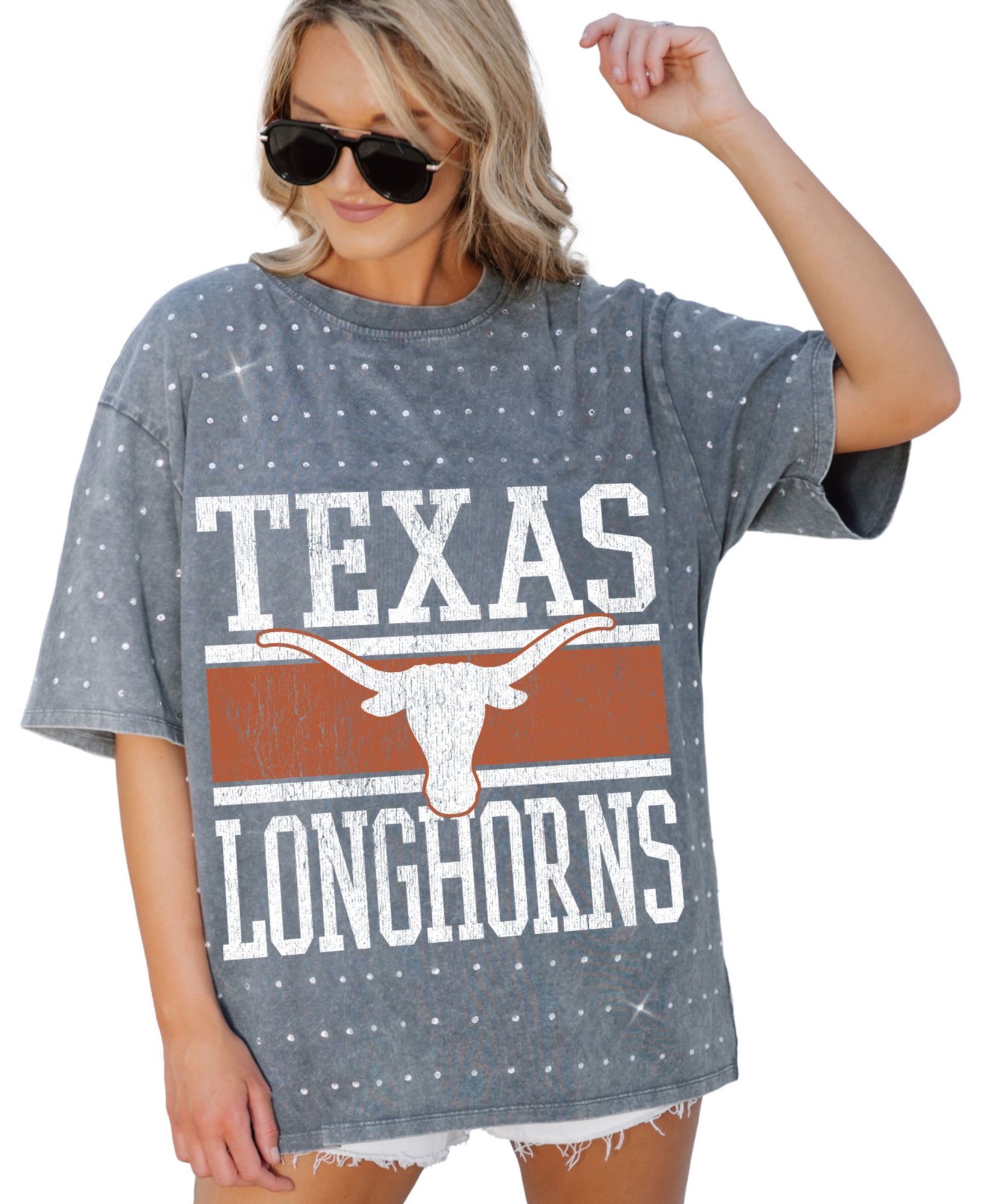 Gameday Couture Women's Texas Longhorns Grey Rhinestone T-Shirt product image