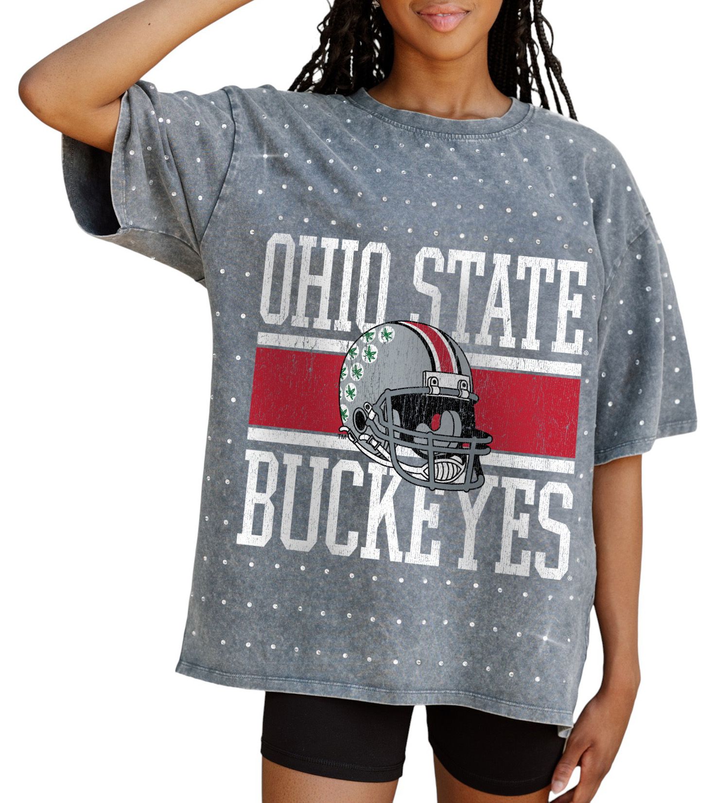 Gameday Couture Women's Ohio State Buckeyes Grey Rhinestone T-Shirt product image
