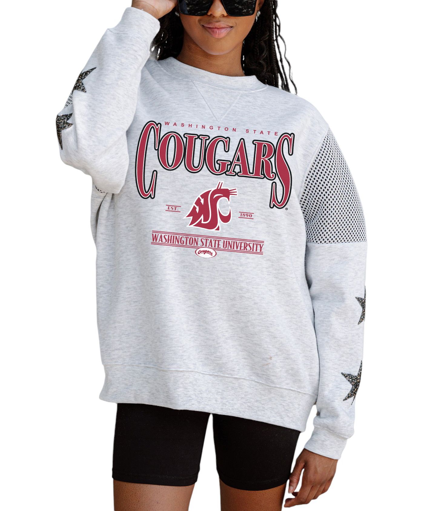 Gameday Couture Women s Washington State Cougars Grey Shine Crew Pullover Sweatshirt Dick s Sporting Goods