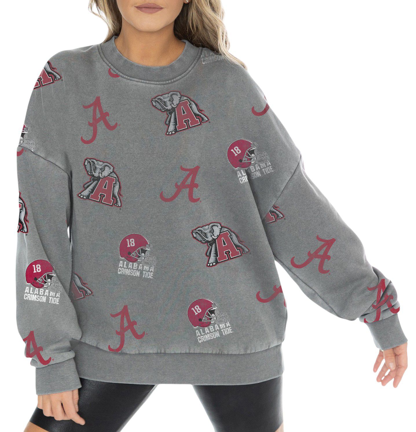 Gameday Couture Women's Alabama Crimson Tide Grey Playback Vintage Wash Crew Sweatshirt product image