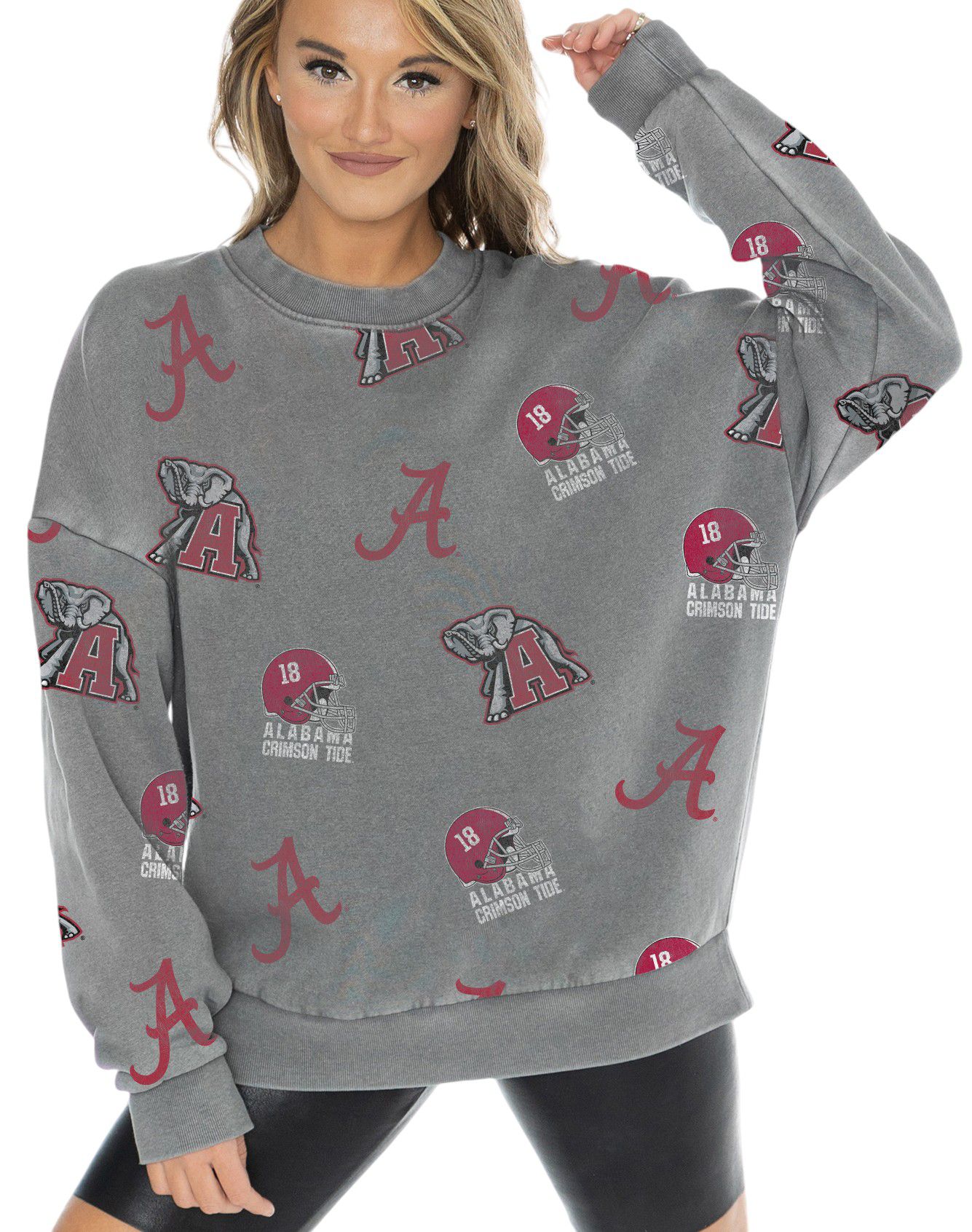 Gameday Couture Women's Alabama Crimson Tide Grey Playback Vintage Wash Crew Sweatshirt product image