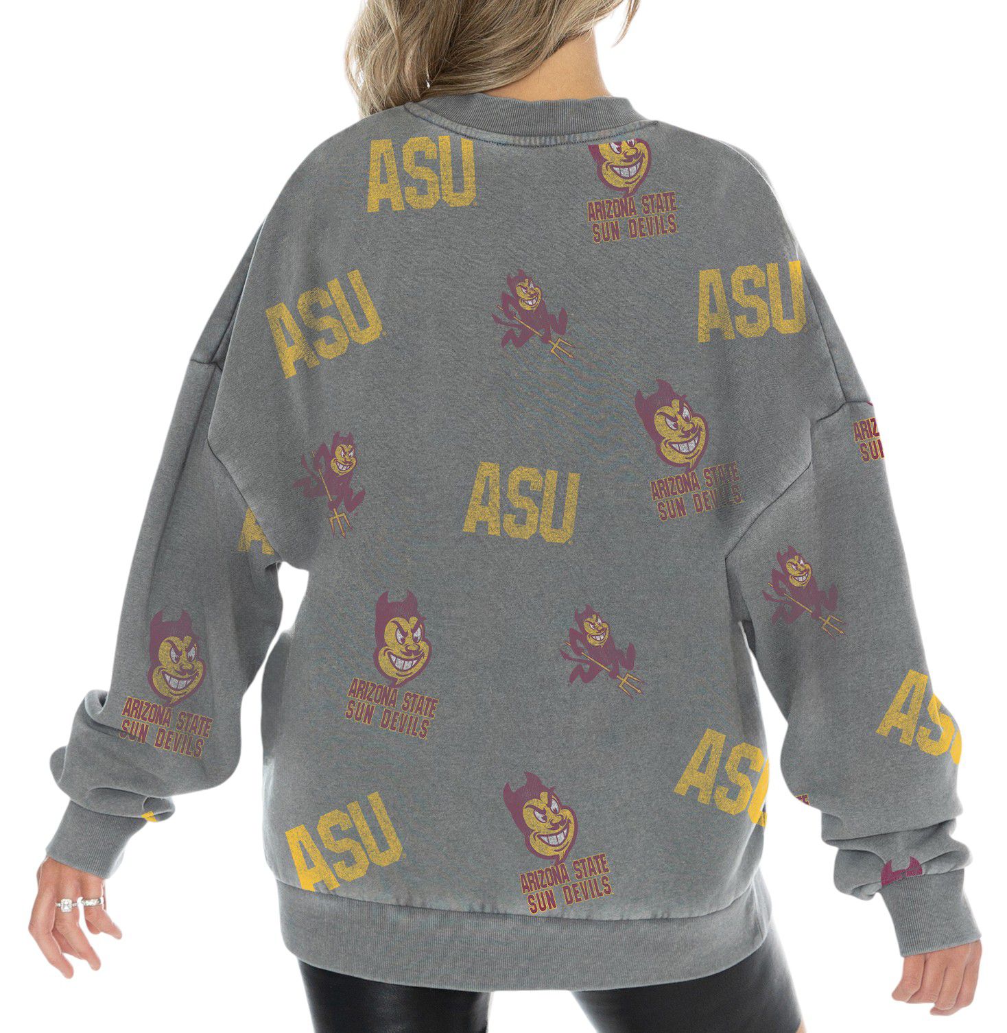 Gameday Couture Women's Arizona State Sun Devils Grey Playback Vintage Wash Crew Sweatshirt product image