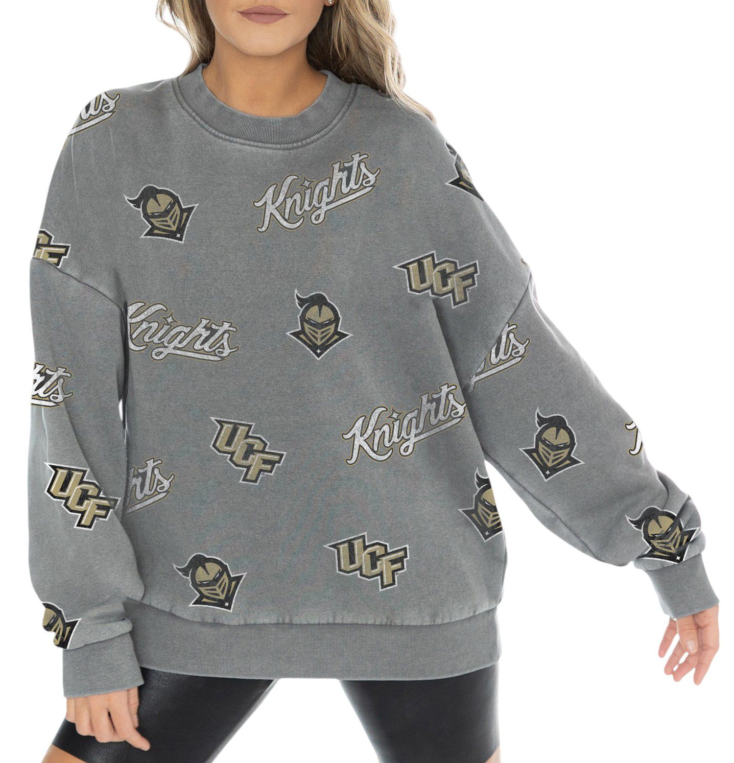 Gameday Couture Women's UCF Knights Grey Playback Vintage Wash Crew Sweatshirt product image