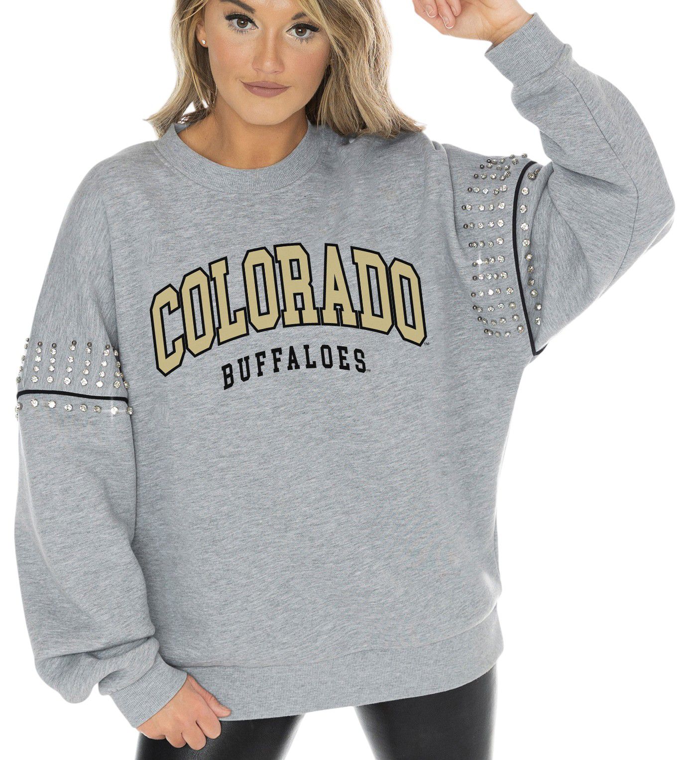 Gameday Couture Women's Colorado Buffaloes Grey Playback Vintage Wash Crew Sweatshirt product image