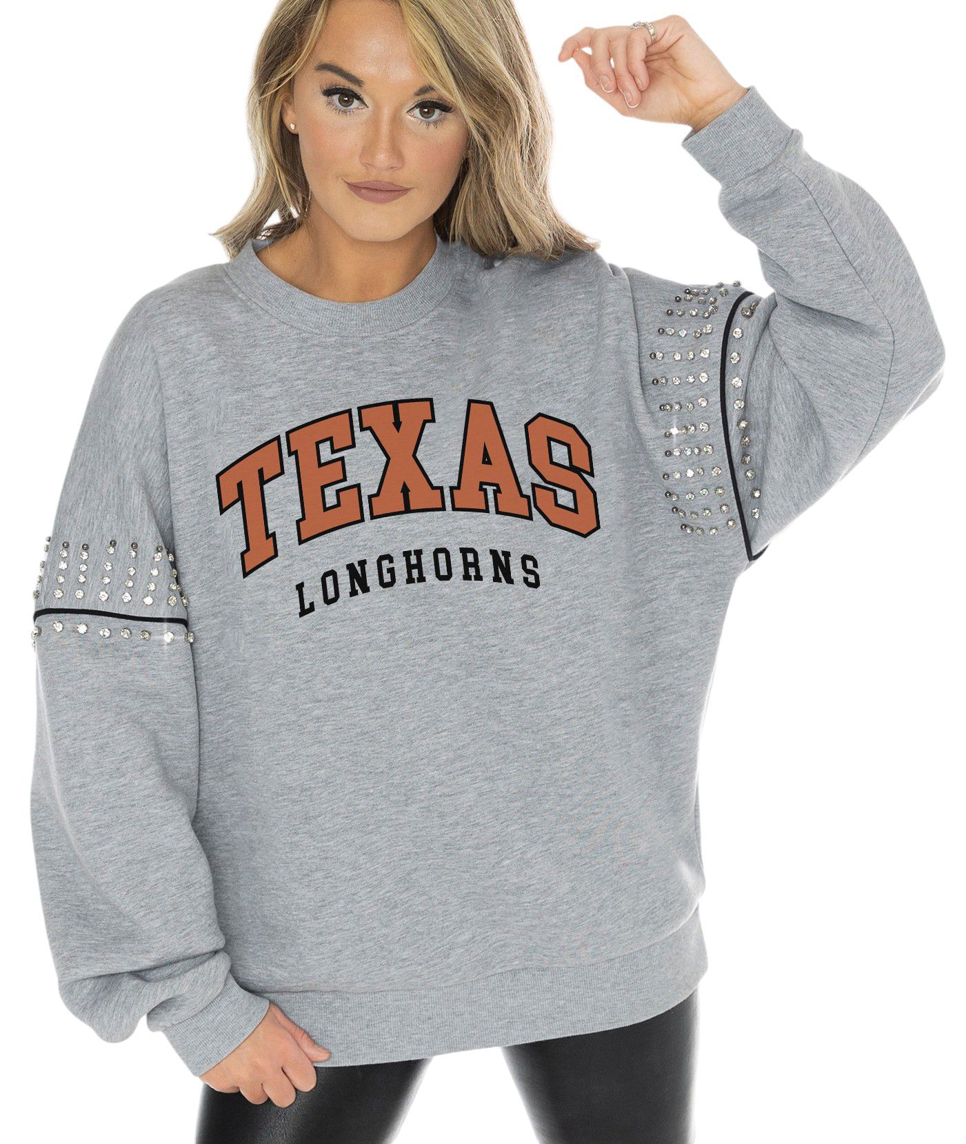 Gameday Couture Women's Texas Longhorns Grey Edge Crew Pullover Sweatshirt product image
