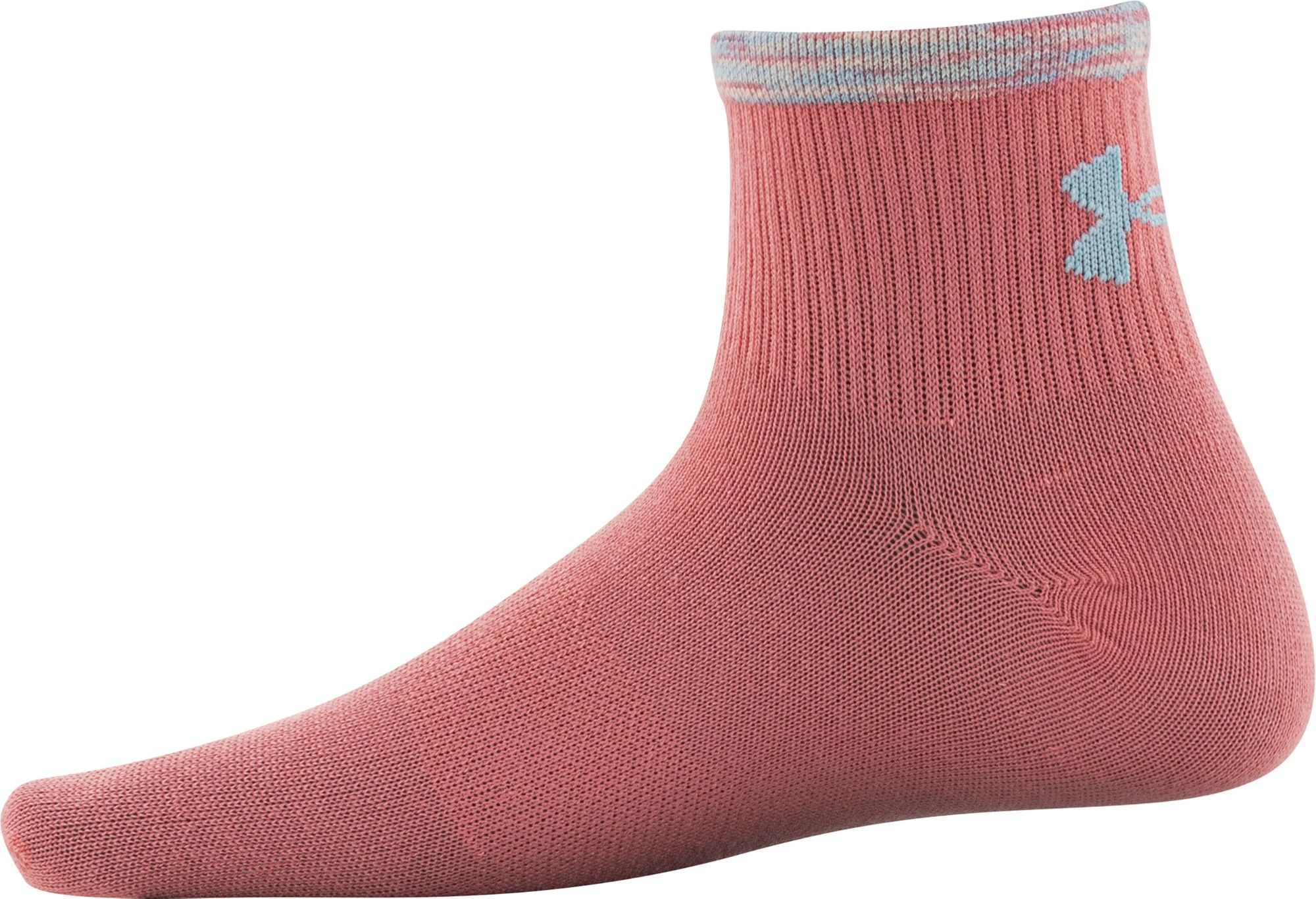 UA Girl's Essential 2.0 6-Pack Quarter Socks