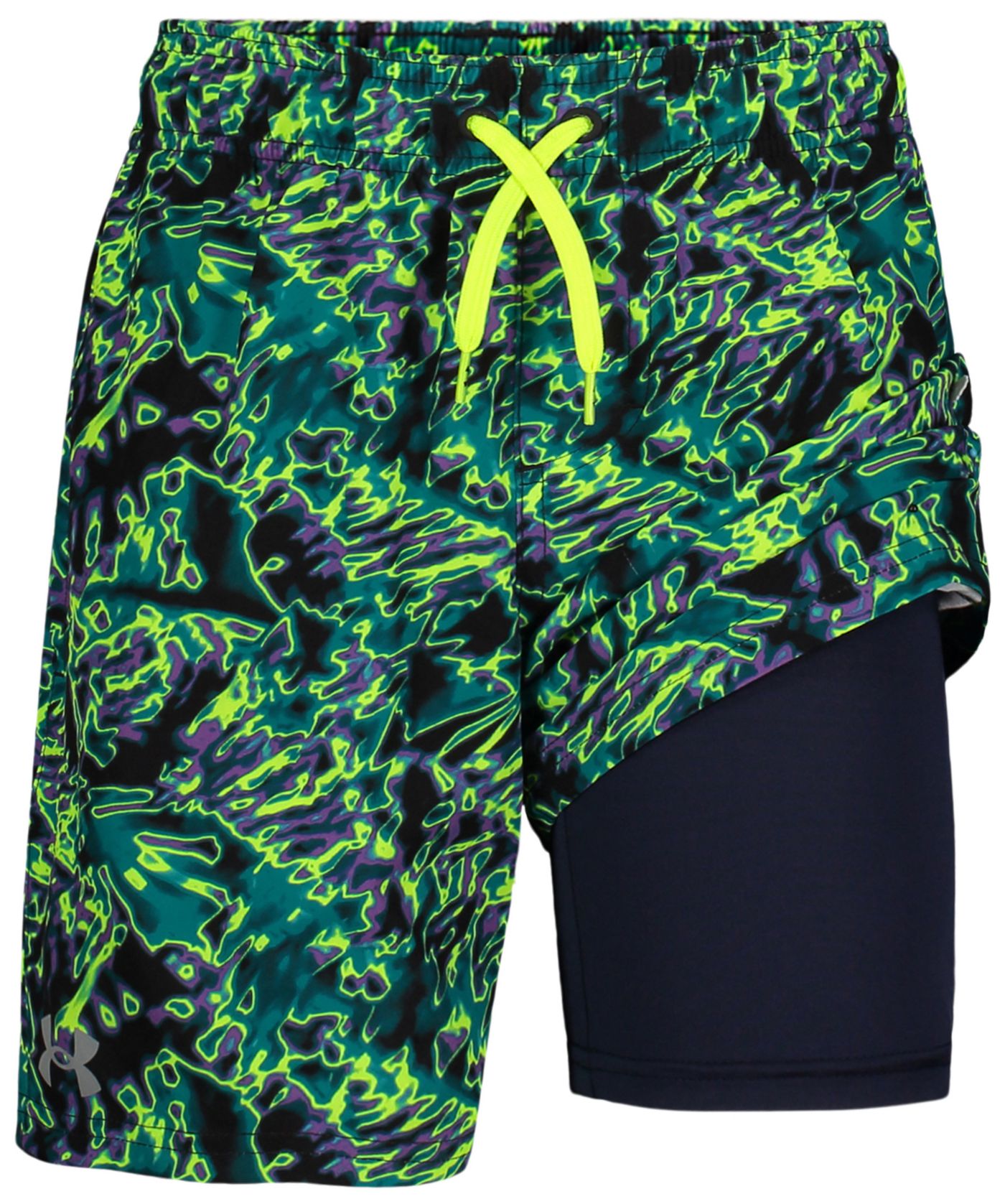 Under Armour Boys Compression Volley Swim Shorts XL Black